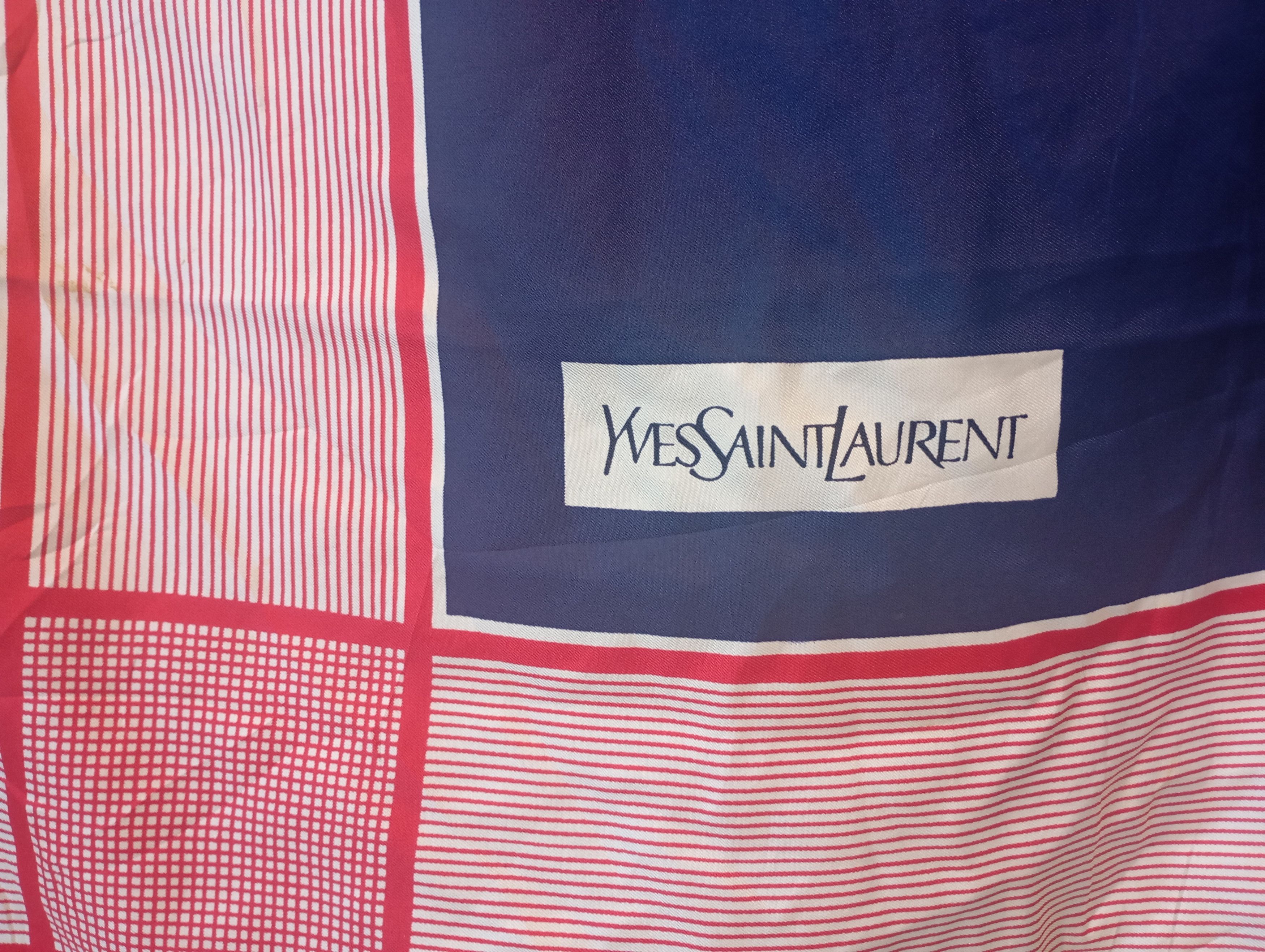 Yves Saint Laurent YSL Yves Saint Laurent Silk Scarf Scarves Handkerchief Size ONE SIZE - 2 Thumbnail