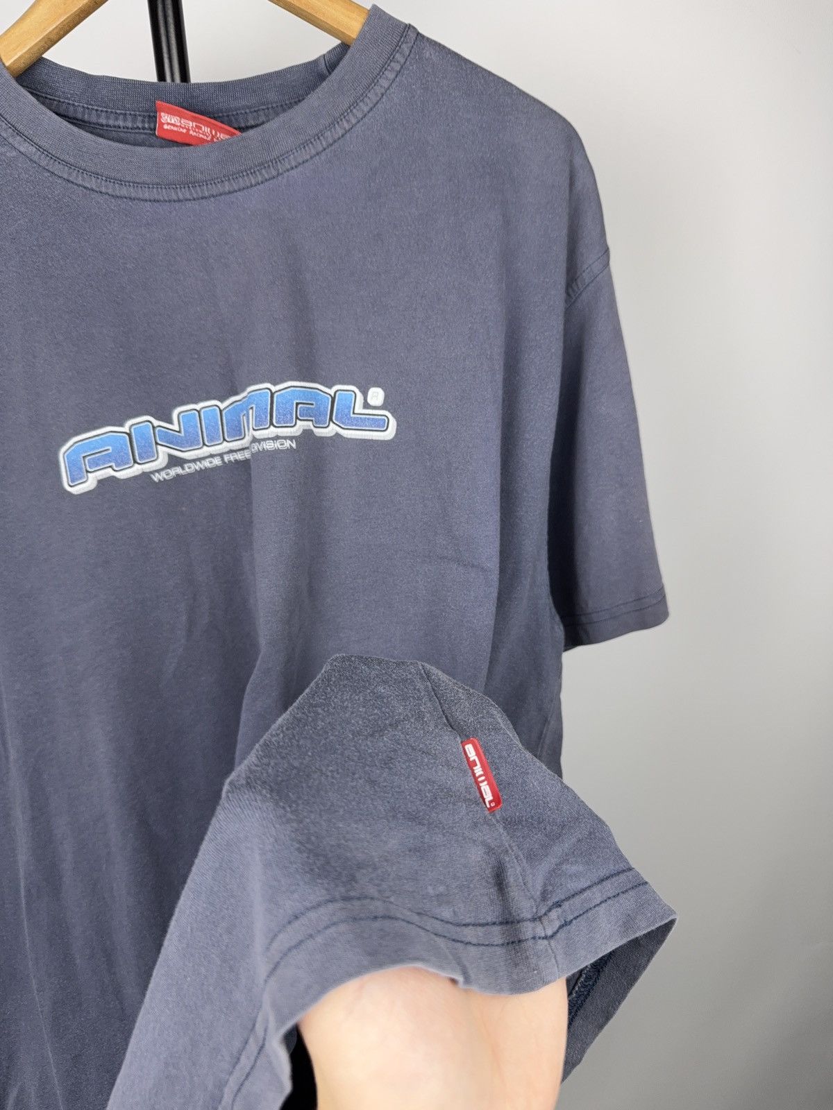 Vintage 90s Animal Worldwide Freeride Division Graphic T-Shirt XL Size US XXL / EU 58 / 5 - 6 Thumbnail