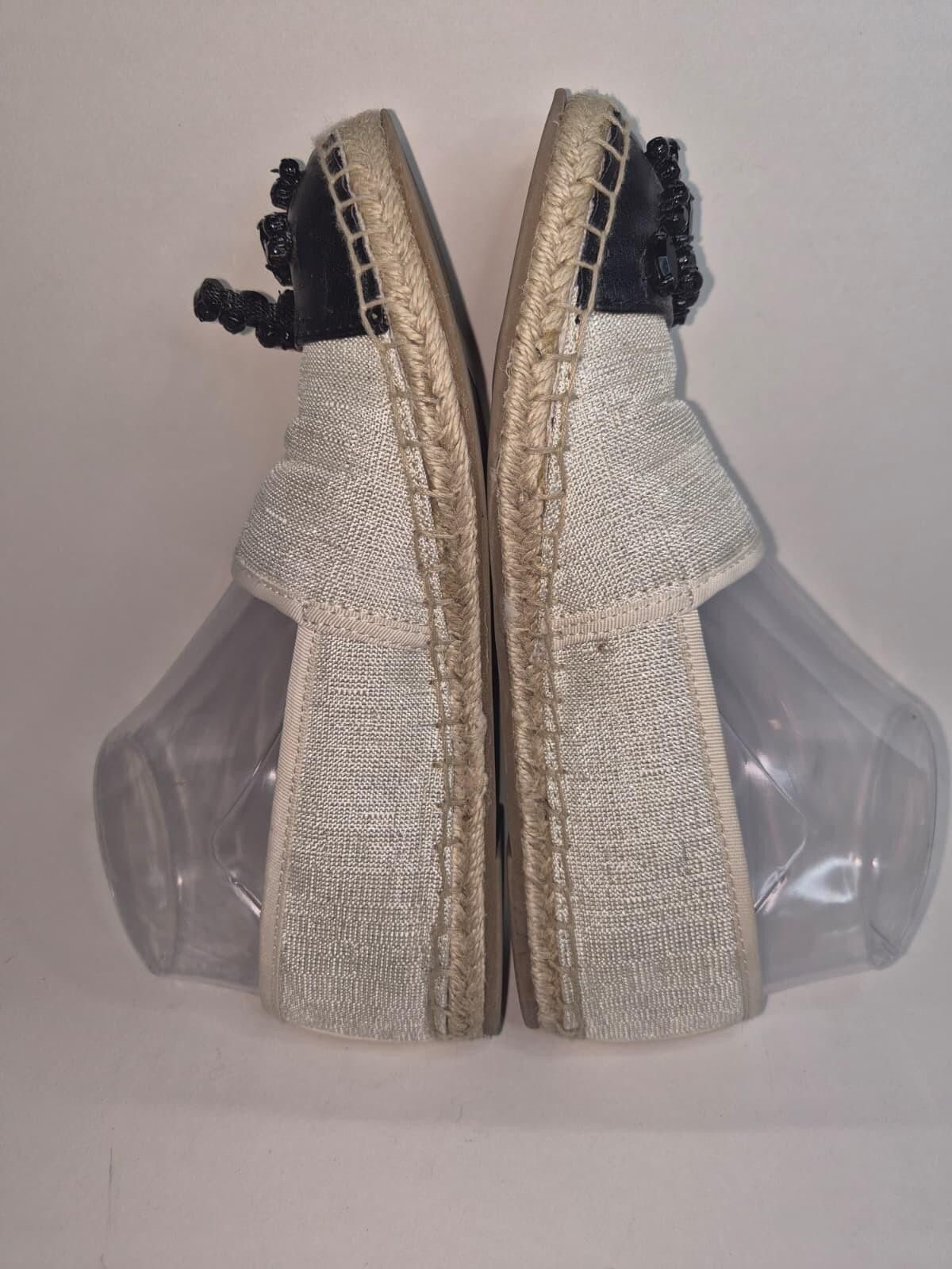 Other Circus SAM EDELMAN Women 6 Loretta Tan Espadrille Black Bead Size US 6 / IT 36 - 2 Thumbnail