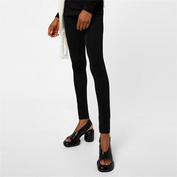 Jil Sander o1g2r1mq1024 Logo Leggings in Black Size 29" - 3 Thumbnail