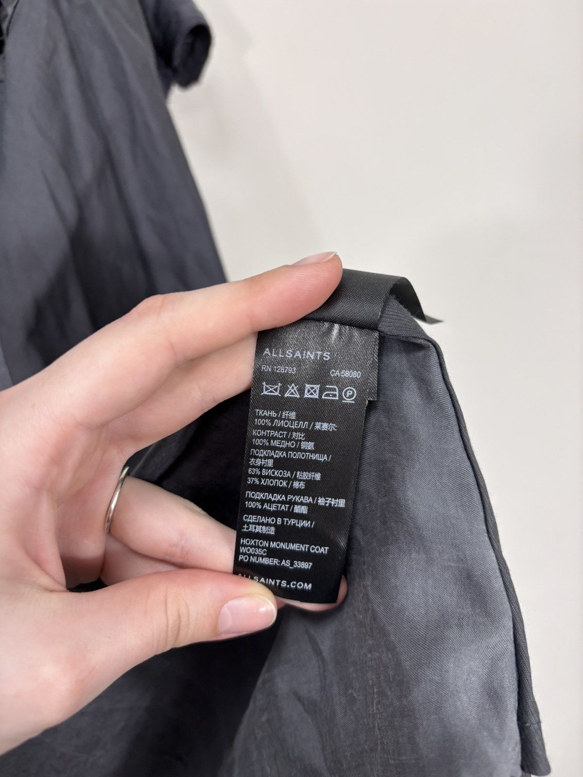 Allsaints AllSaints Hoxton Monument Coat Women’s Grey Asymmetrical Size S / US 4 / IT 40 - 15 Thumbnail