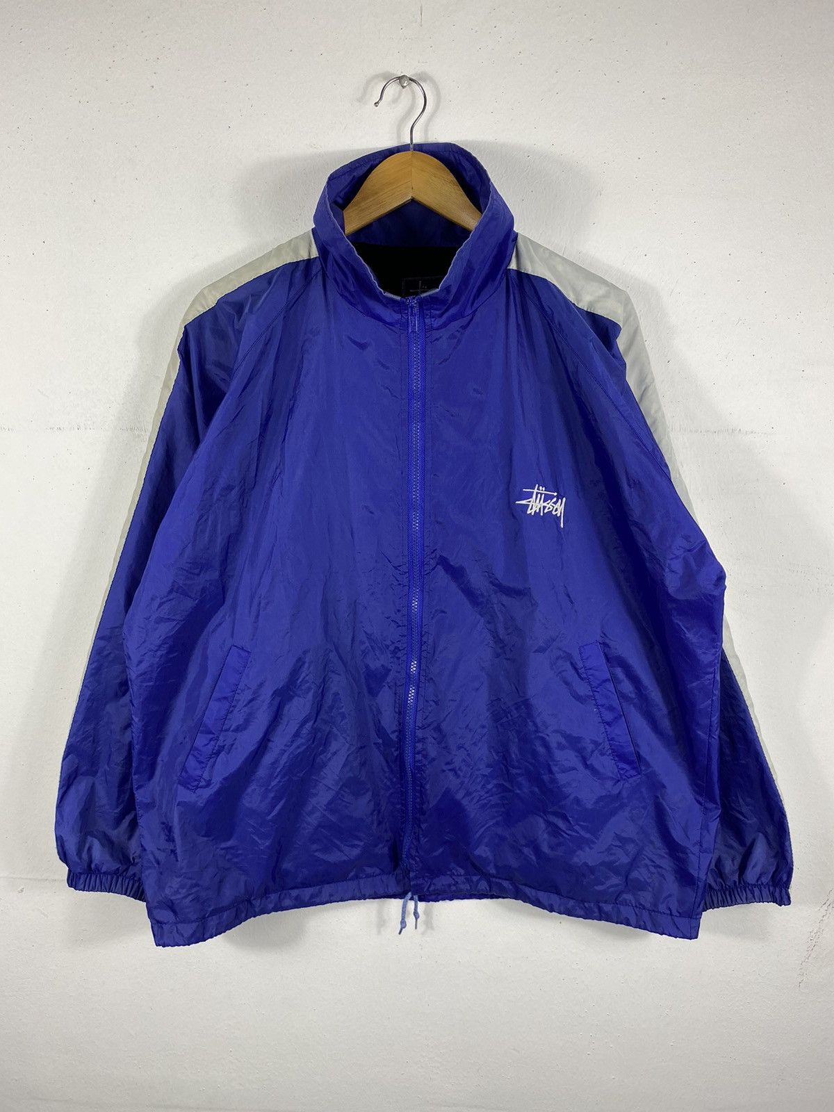 Stussy VTG 90s Stussy Big Logo Embroidery Windbraker Zipper Jacket Size US XL / EU 56 / 4 - 3 Thumbnail