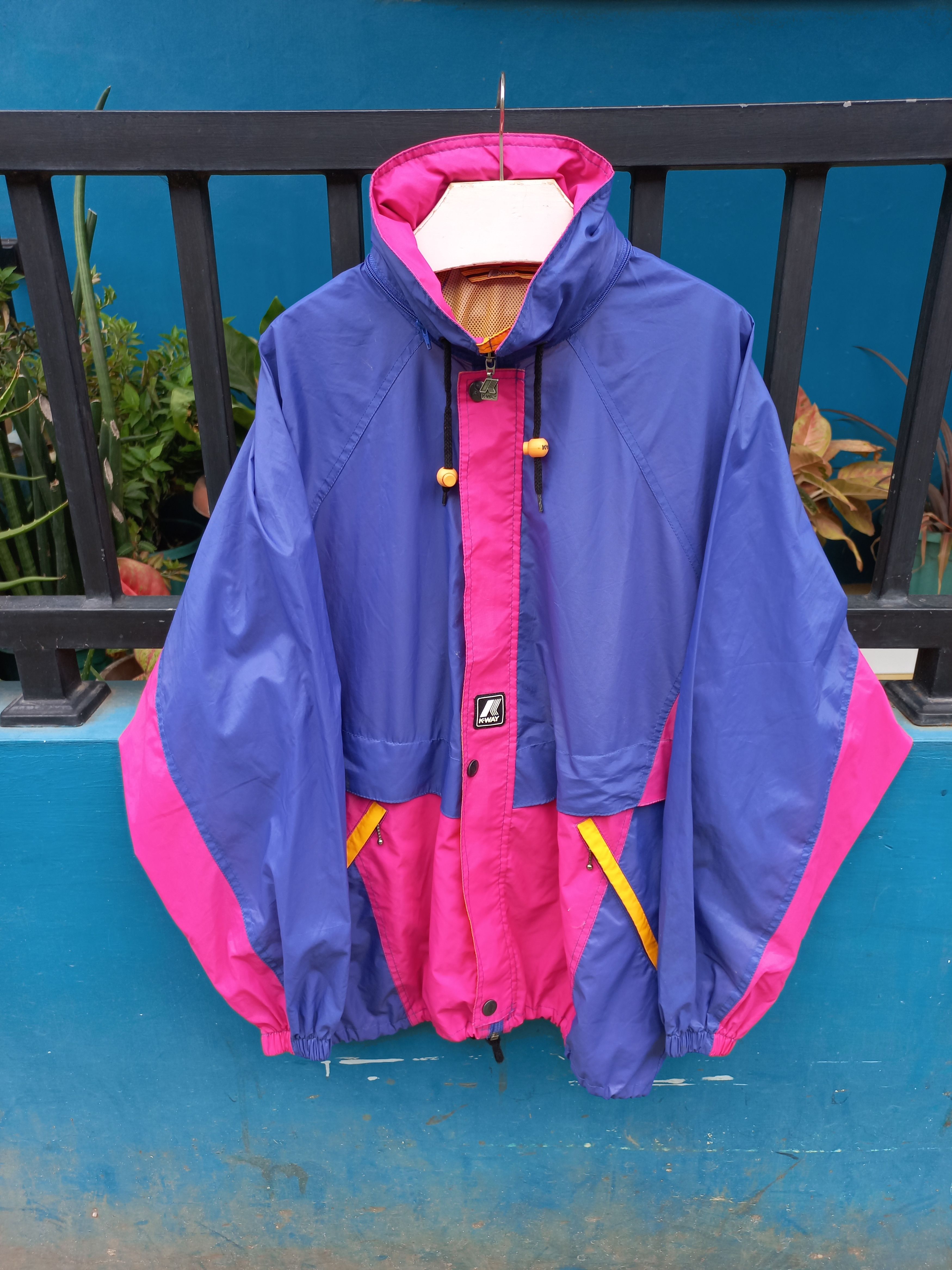 K-WAY INTERNATIONAL vintage multicolour 2024 hooded jacket K WAY waterproof size M