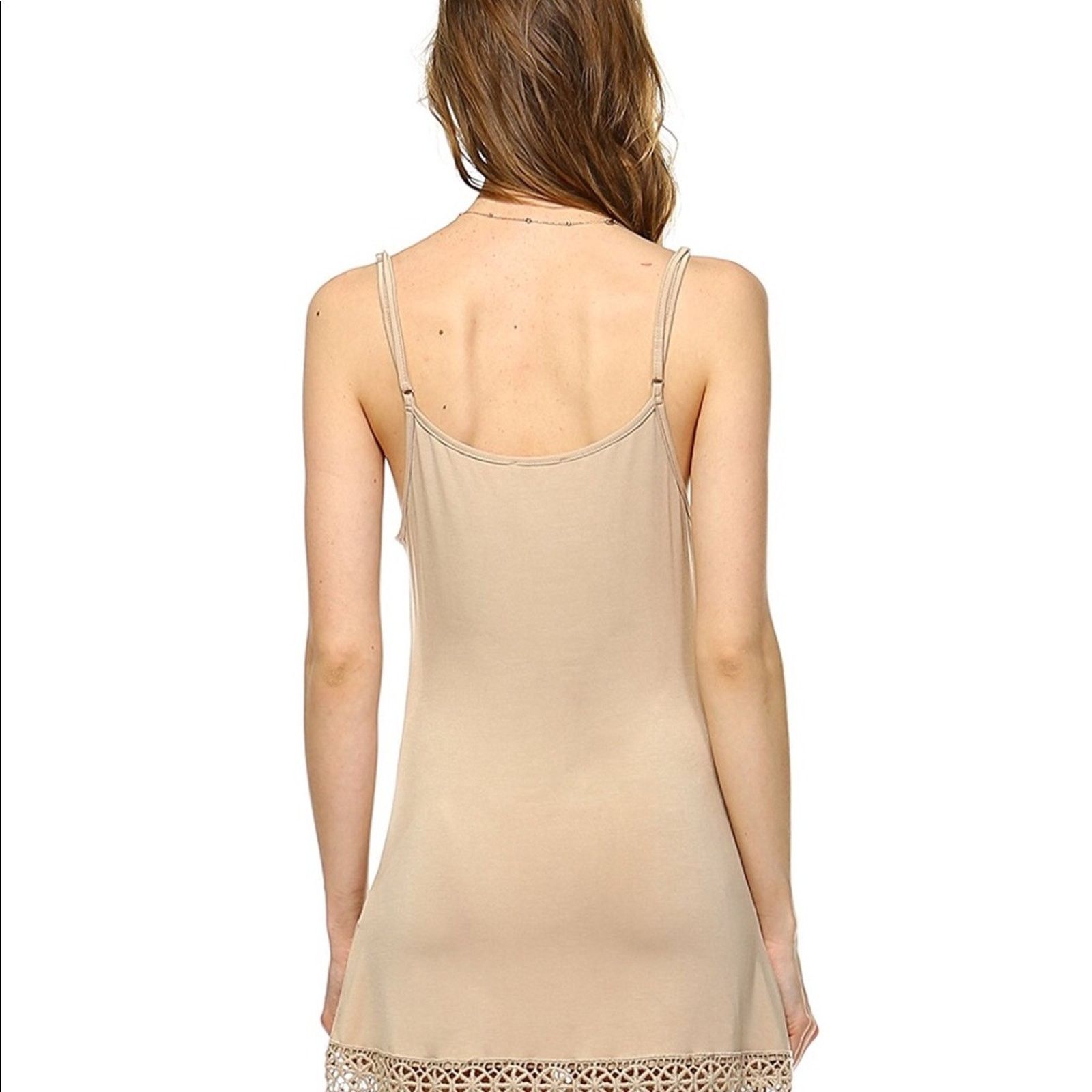 Other Top Stitch dune tunic tank with crochet lace hem Size L / US 10 / IT 46 - 4 Thumbnail