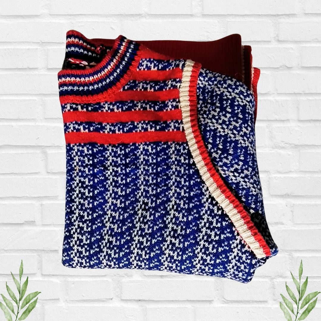 Designer Vintage Lucca Couture Women's Blue Knit Sweater Size M Size M / US 6-8 / IT 42-44 - 9 Thumbnail