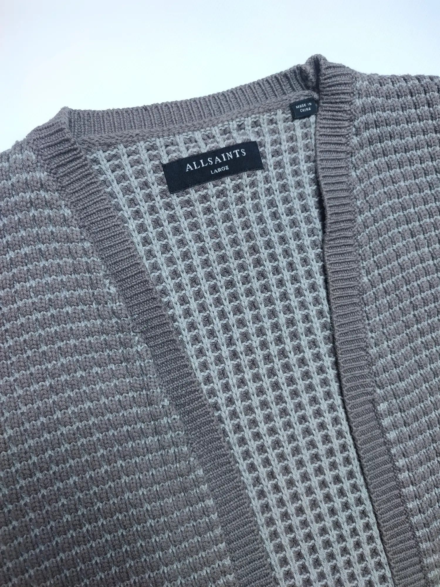 Allsaints Allsaints Open Waffle Heavy Cardigan Size US L / EU 52-54 / 3 - 7 Thumbnail
