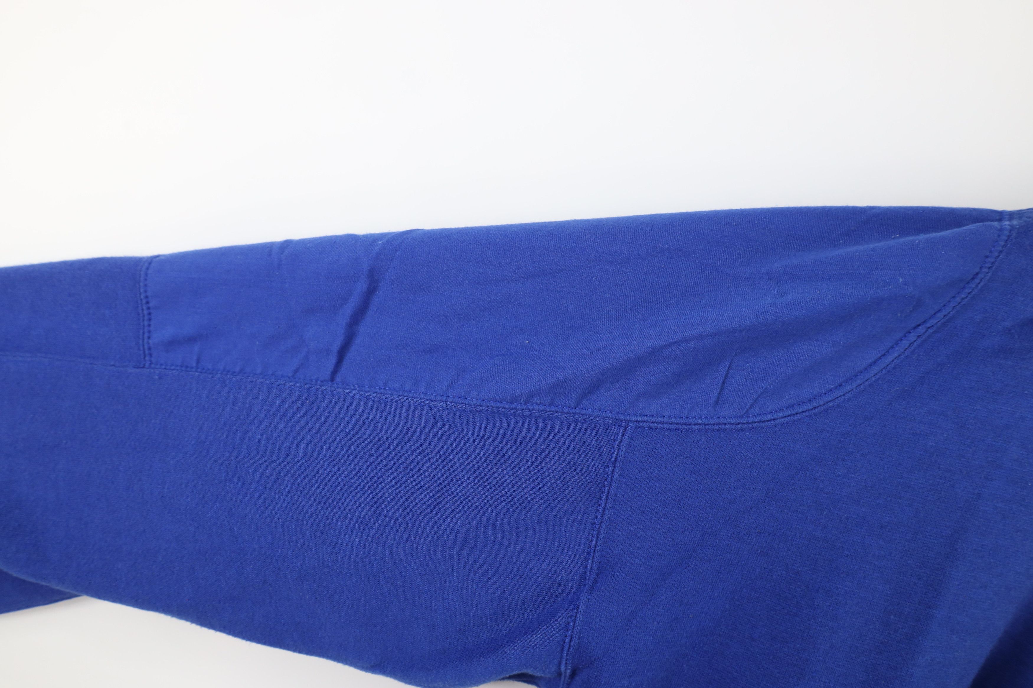 Vintage Vintage 90s Streetwear Blank Heavy Collared Sweatshirt Blue Size US XXL / EU 58 / 5 - 7 Thumbnail