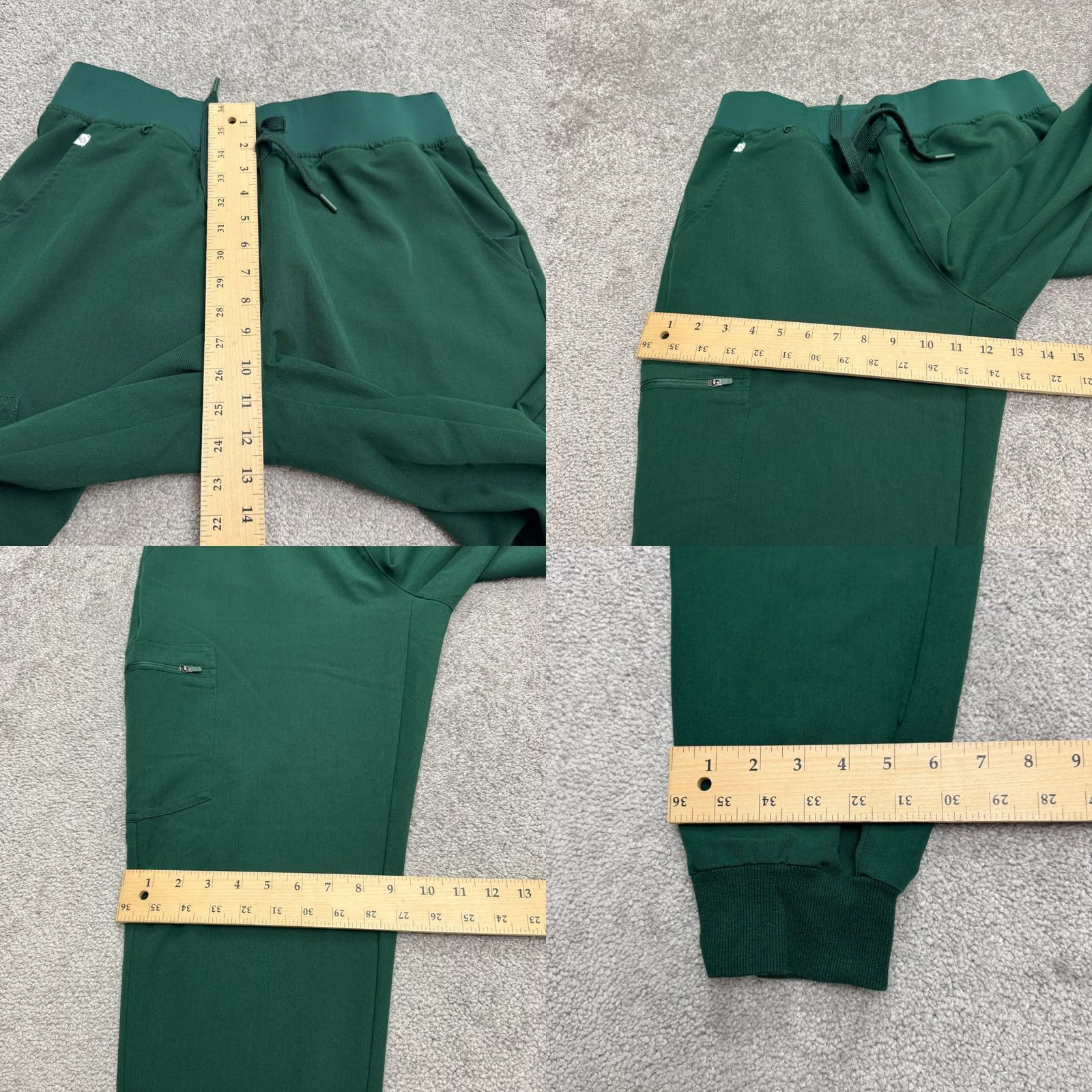 Vintage PEELZ Arabella Cargo Jogger Scrub Pants Womens Medium Green 4-Way Stretch Work Pants Size 32" / US 10 / IT 46 - 9 Thumbnail