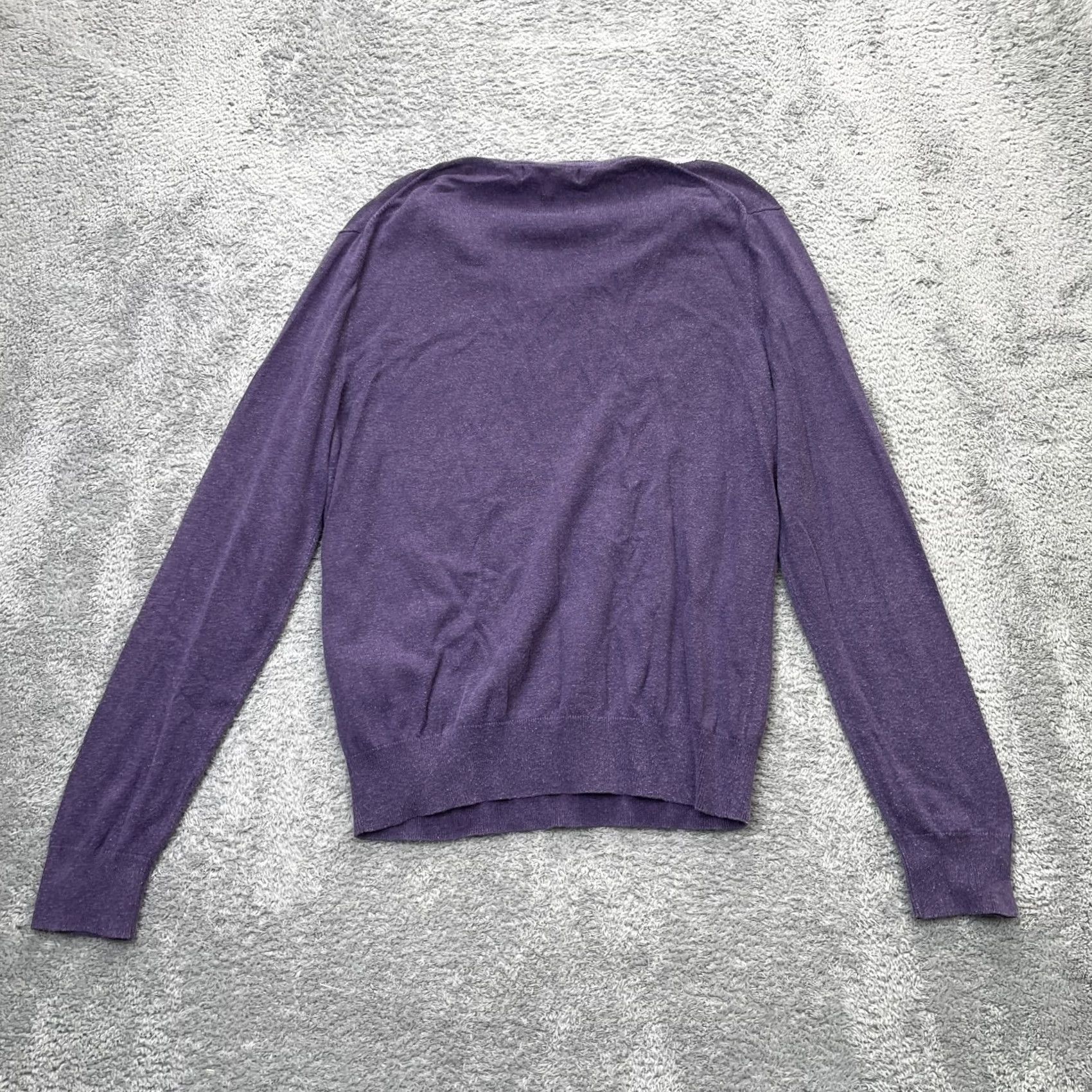 Banana Republic Banana Republic Sweater Mens Medium Purple Argyle V Neck Tight Knit Cotton Size US M / EU 48-50 / 2 - 5 Thumbnail