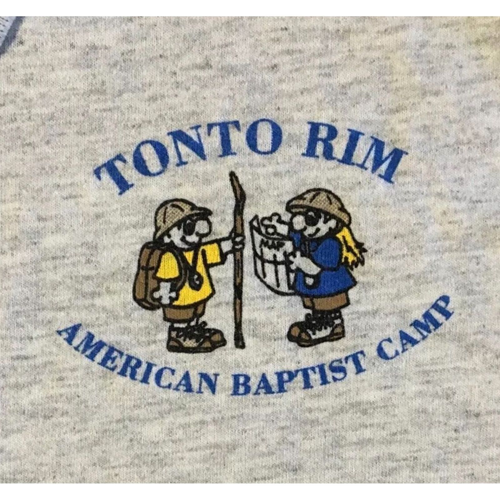 Vintage VINTAGE Tonto Rim Faded Baptist Camp Polo Shirt S Gray Men's Polo Shirt Grunge Cartoon 90s USA Batist Camp Shirt Single Stitch Size US S / EU 44-46 / 1 - 4 Thumbnail