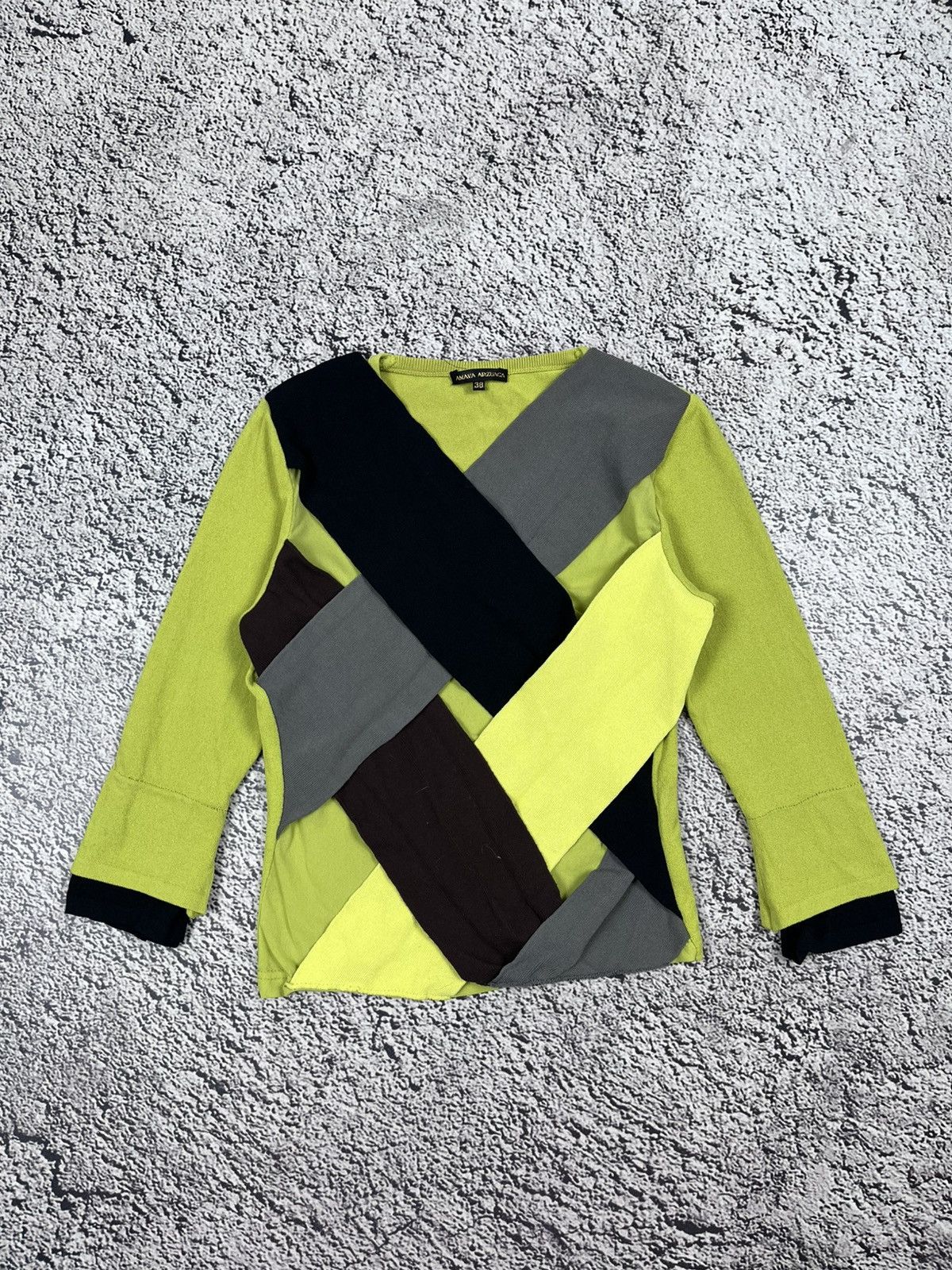 Japanese Brand Vintage Amaya Arzuaga mesh geometric patchwork top Size S / US 4 / IT 40 - 1 Thumbnail