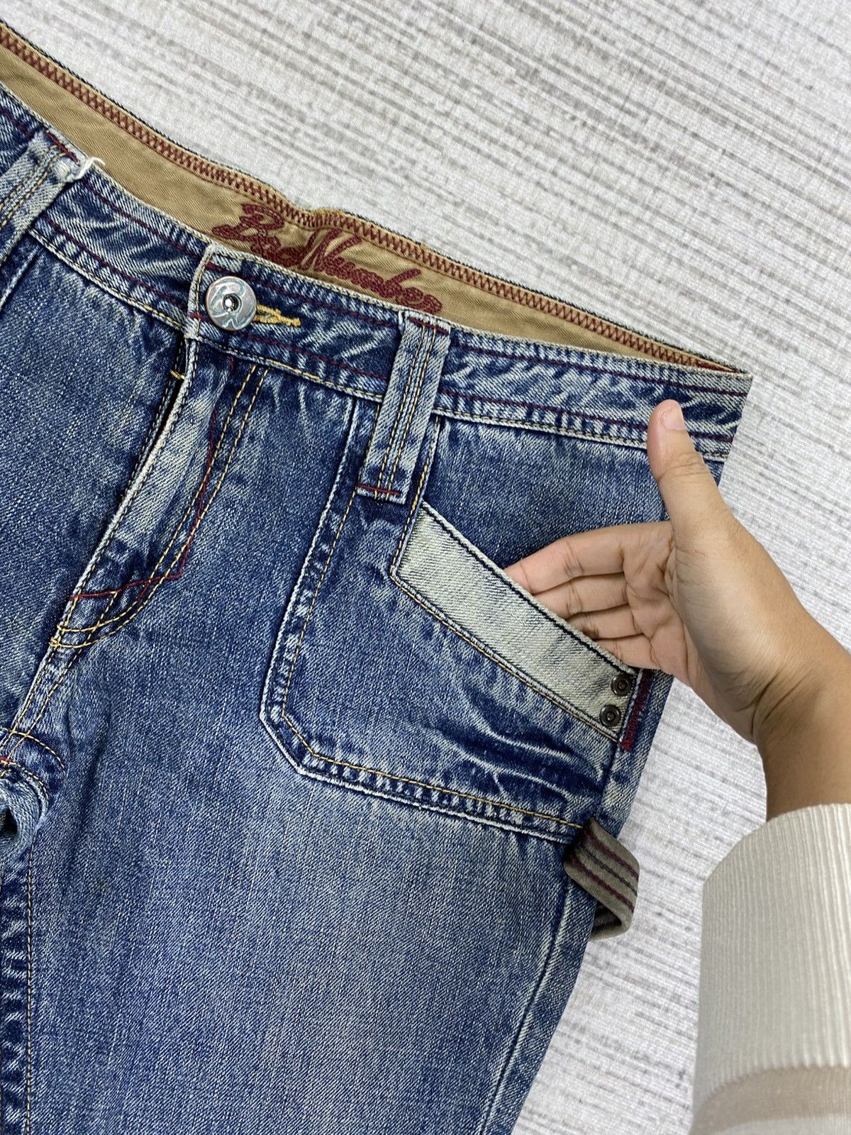 14th Addiction × Le Grande Bleu (L.G.B.) × Vintage Vintage Back Number Japan Carpenter Denim Pants Size US 31 - 7 Thumbnail