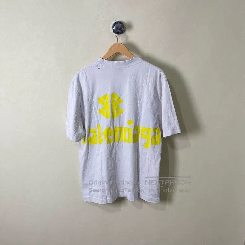 Balenciaga Balenciaga Beige tape logo short-sleeve T-shirt, size M Size US M / EU 48-50 / 2 - 2 Thumbnail