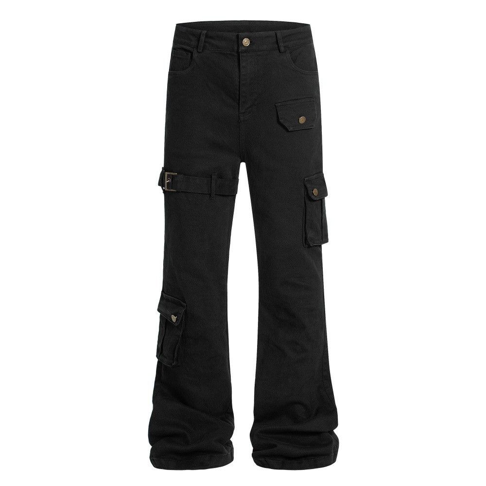 Vintage Men's multi-pocket workwear flared pants with laces Size US 32 / EU 48 - 1 Thumbnail