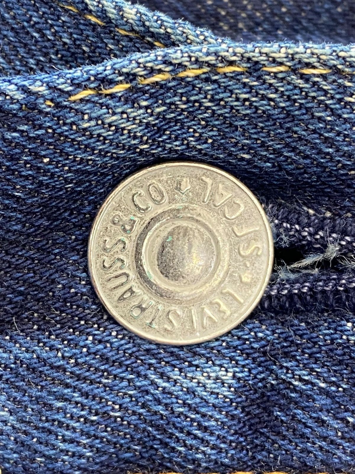 Levi's Levi’s Blue Wash Whiskered Style Straight Leg Jean Size US 34 / EU 50 - 10 Thumbnail