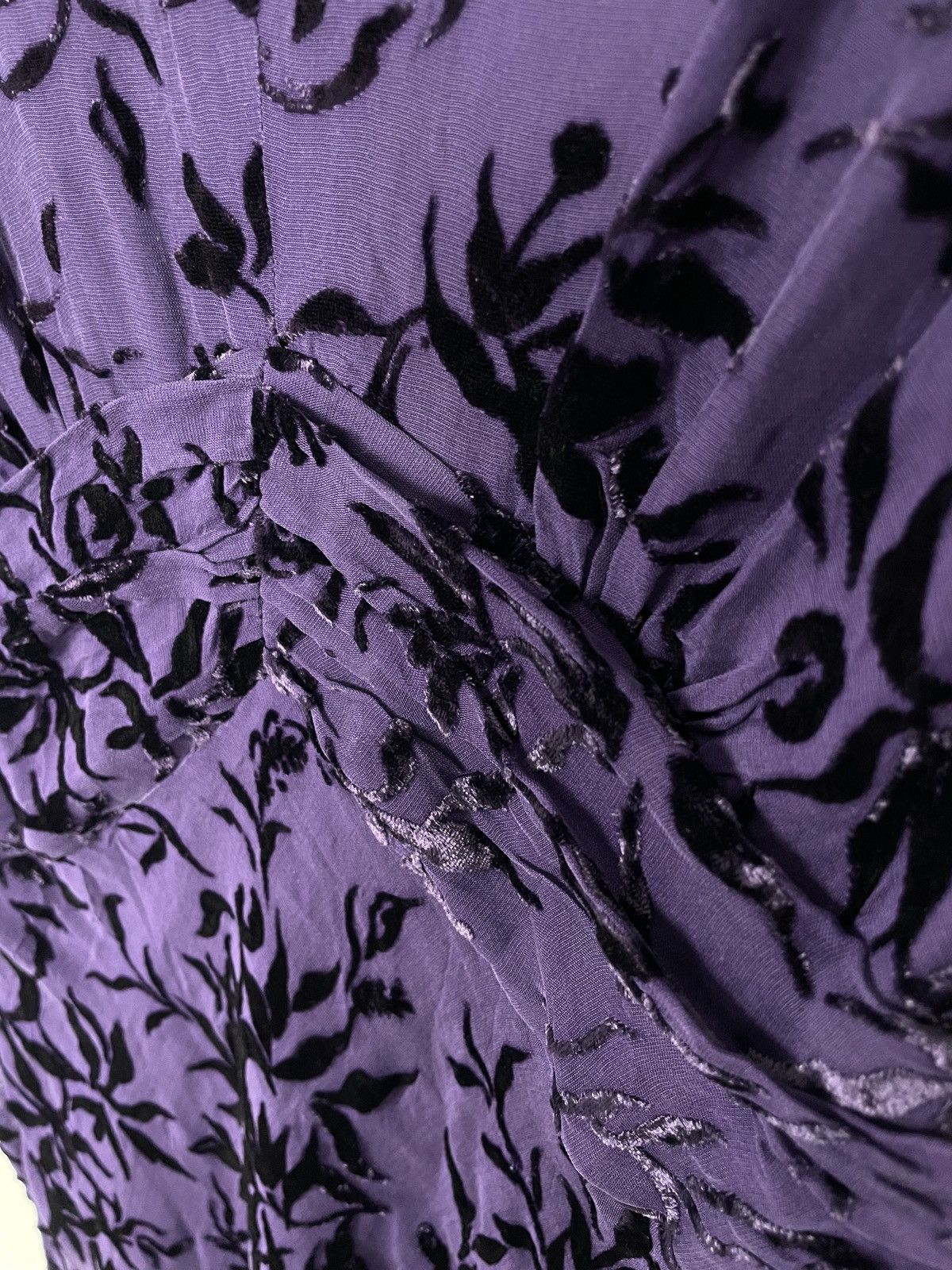 Vintage Vintage Purple Velvet Midi Dress Size M / US 6-8 / IT 42-44 - 6 Thumbnail