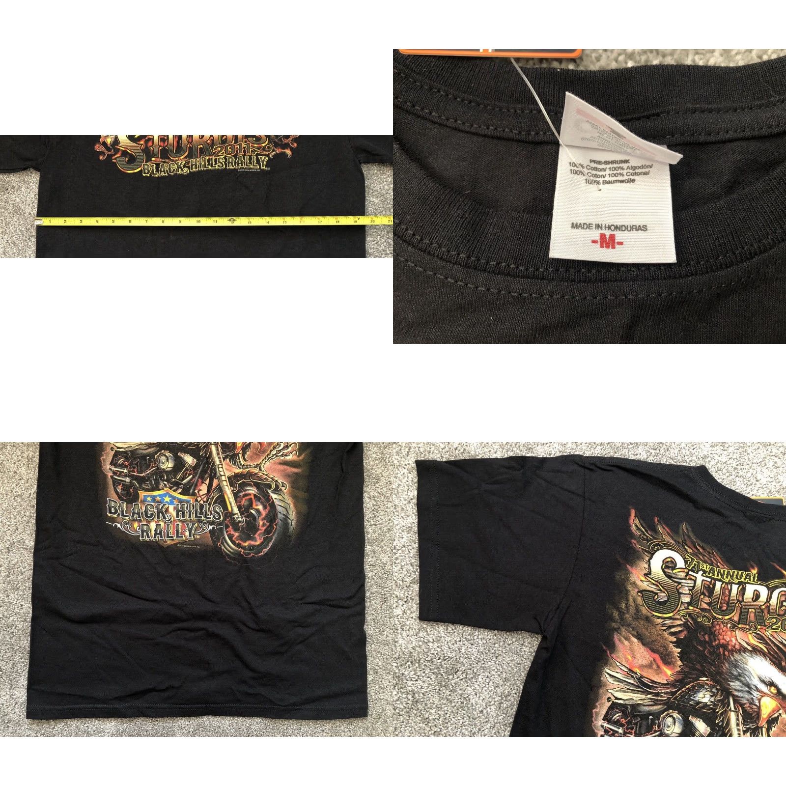 Anvil VINTAGE Sturgis Motorcycle Rally Anvil T Shirt Front & Back Design MEDIUM Black Cotton Mens T-Shirt 2010-2019 Size US M / EU 48-50 / 2 - 9 Thumbnail