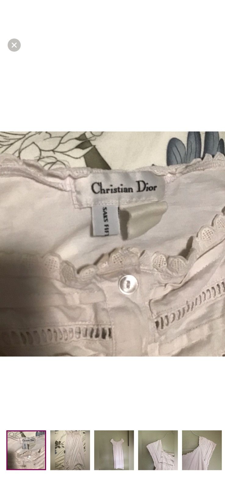 Dior Lace Trim Nightgown Size S / US 4 / IT 40 - 1 Thumbnail