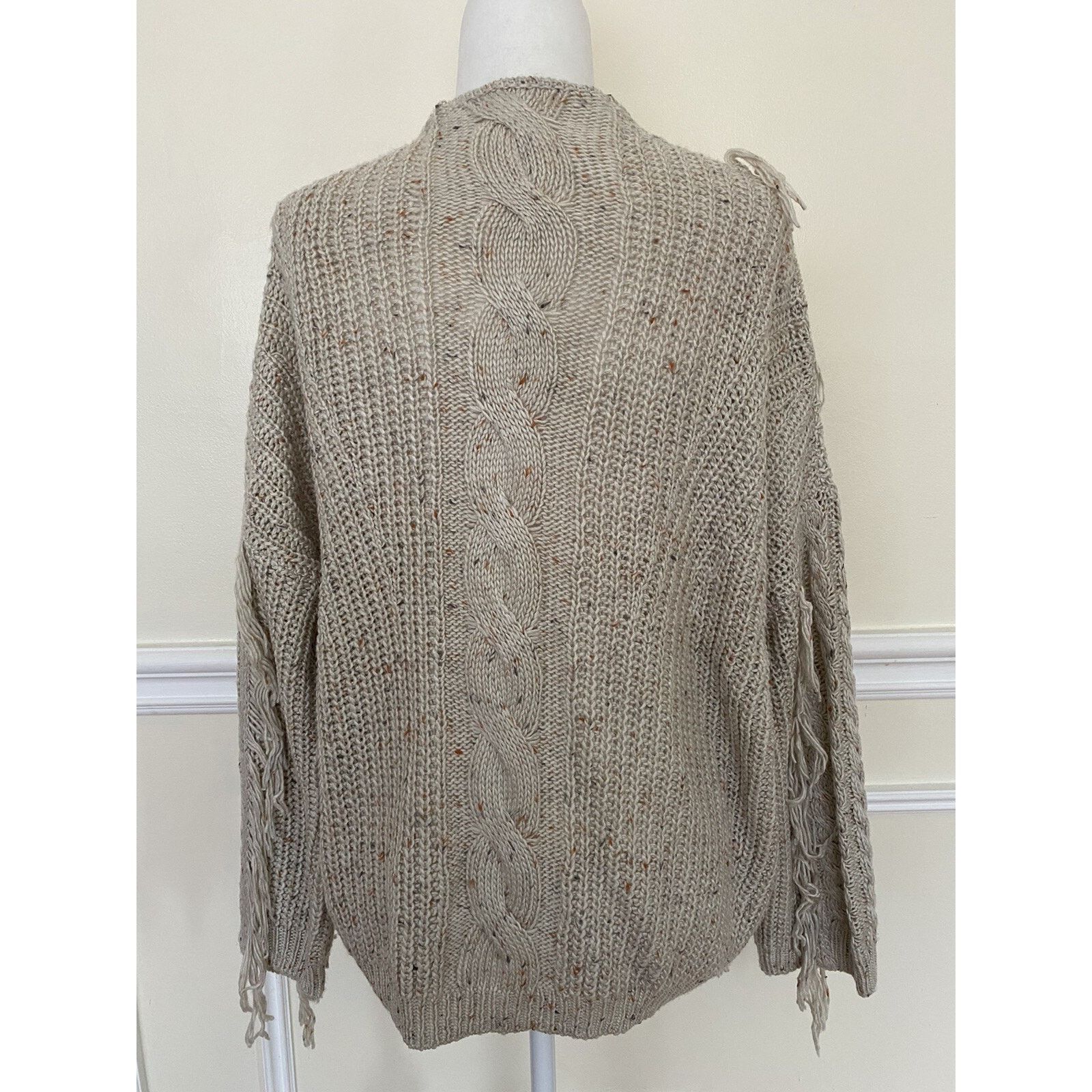 BP. BP cardigan beige women knitted sweater size M A003134 Size M / US 6-8 / IT 42-44 - 3 Thumbnail