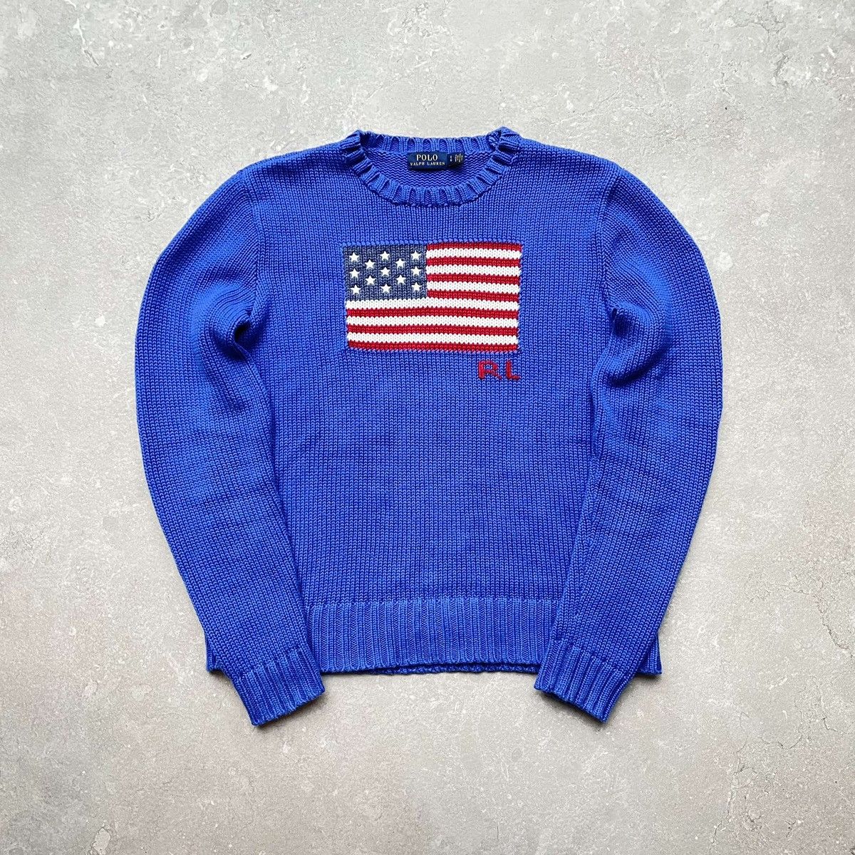Polo Ralph Lauren Blue Ralph Lauren american flag knit sweater Size US L / EU 52-54 / 3 - 1 Thumbnail