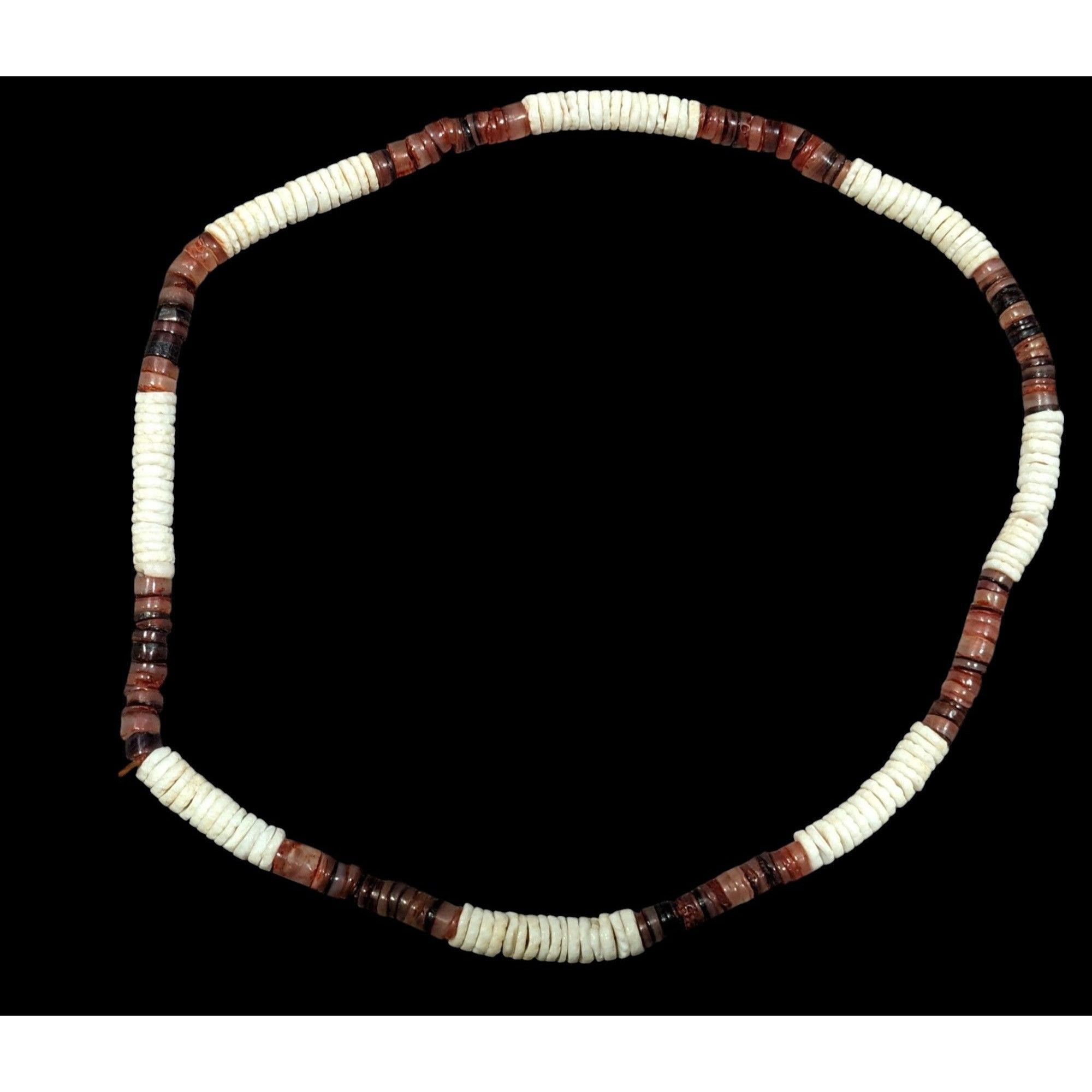 Other Retro Beachy White And Red/Brown Stretchy Heishi Necklace Size ONE SIZE - 1 Thumbnail