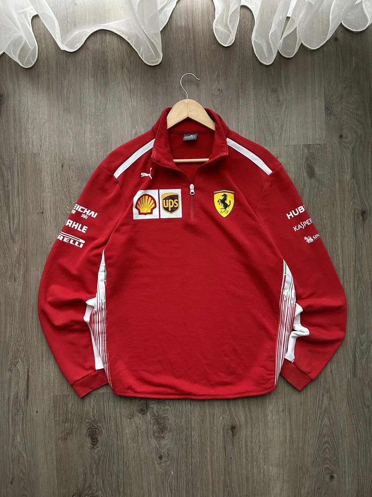 Ferrari × Formula 1 Vintage Ferrari Racing Red Rugby Sweatshirt Formula Uno Size US L / EU 52-54 / 3 - 1 Thumbnail