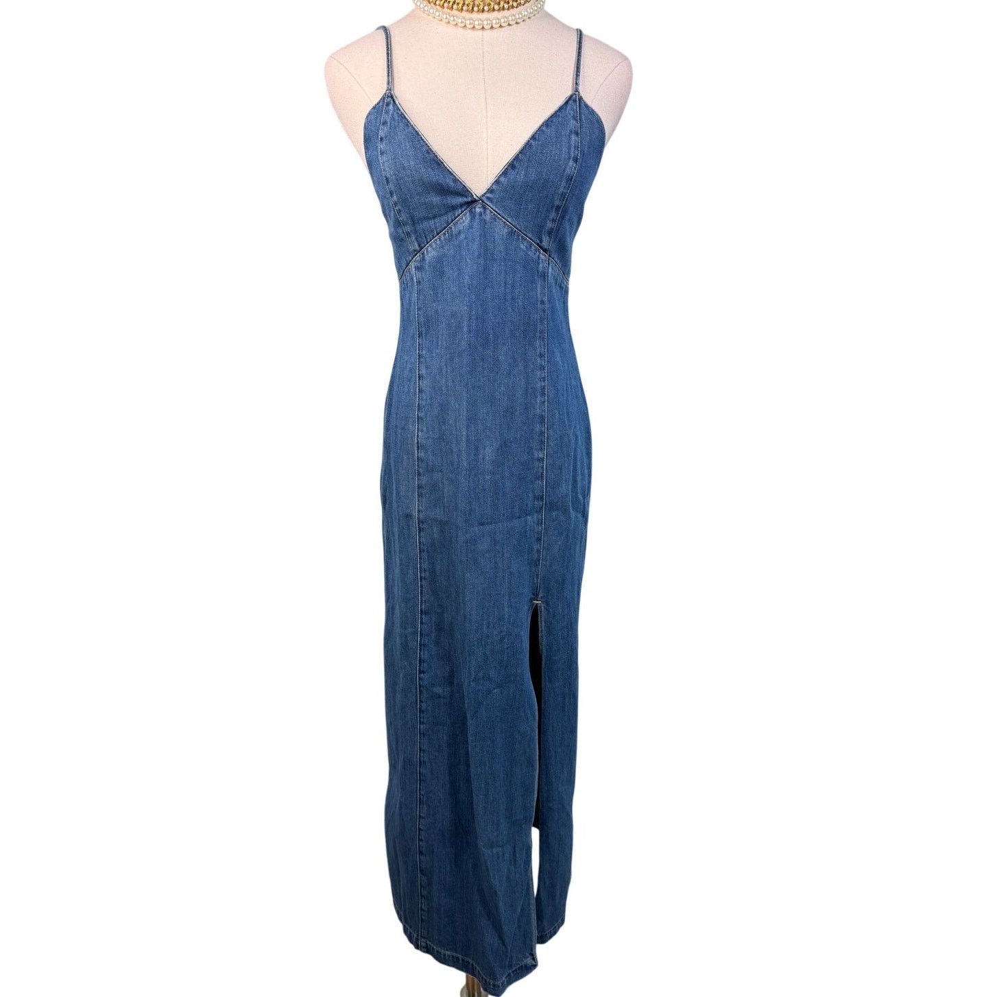 Alice + Olivia Alice + Olivia Julietta Denim Midi Dress blue jean size 2 Size XS / US 0-2 / IT 36-38 - 7 Thumbnail