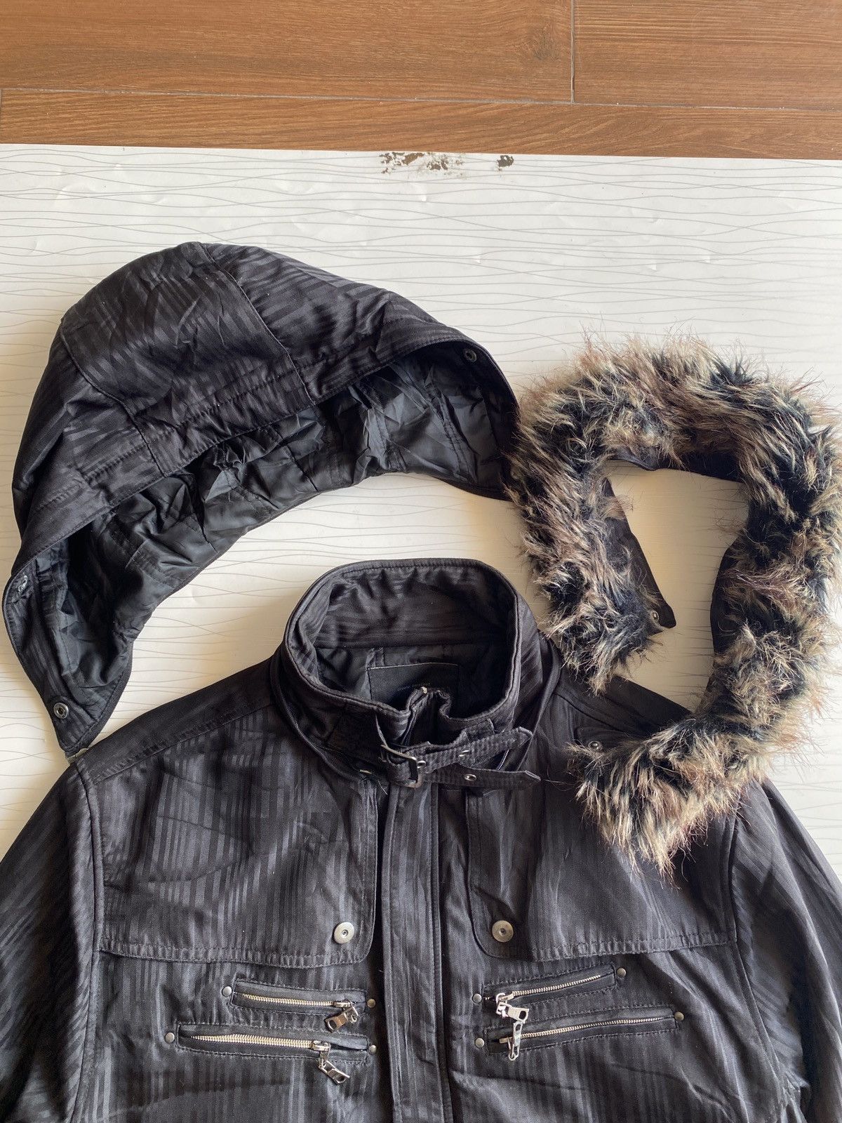 14th Addiction JAPANESE BRAND BAREFOOT FUR JACKET MULTI ZIPPER GHOTIC PUNK Size US L / EU 52-54 / 3 - 11 Thumbnail