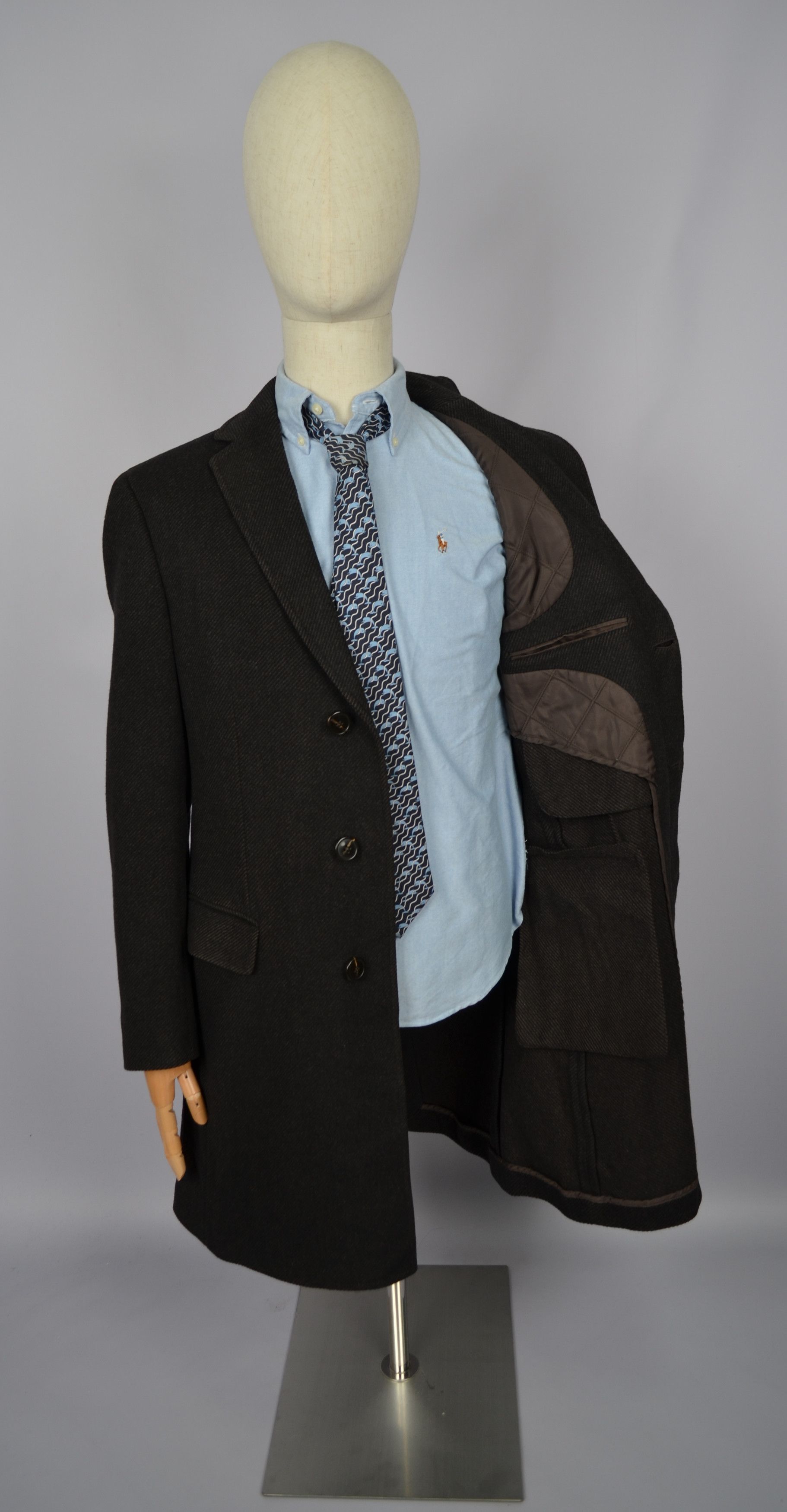 Designer × Z Zegna Z Zegna 100% Wool Black/Brown Pea Car Coat Jacket Sz 50/M Size US M / EU 48-50 / 2 - 10 Thumbnail