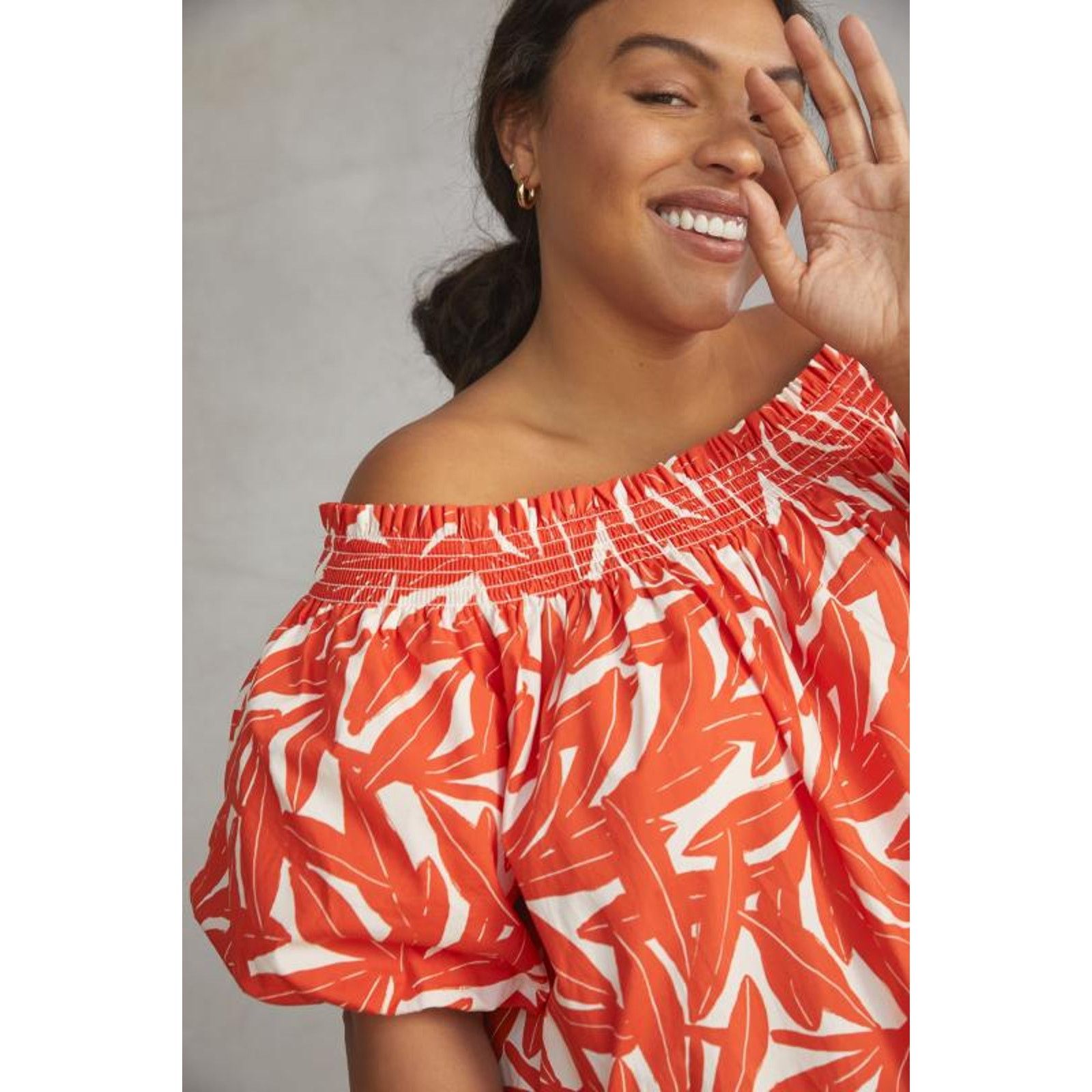Anthropologie New WHIT TWO Banana Leaf Off-The-Shoulder Tunic Dress Small Size S / US 4 / IT 40 - 6 Thumbnail