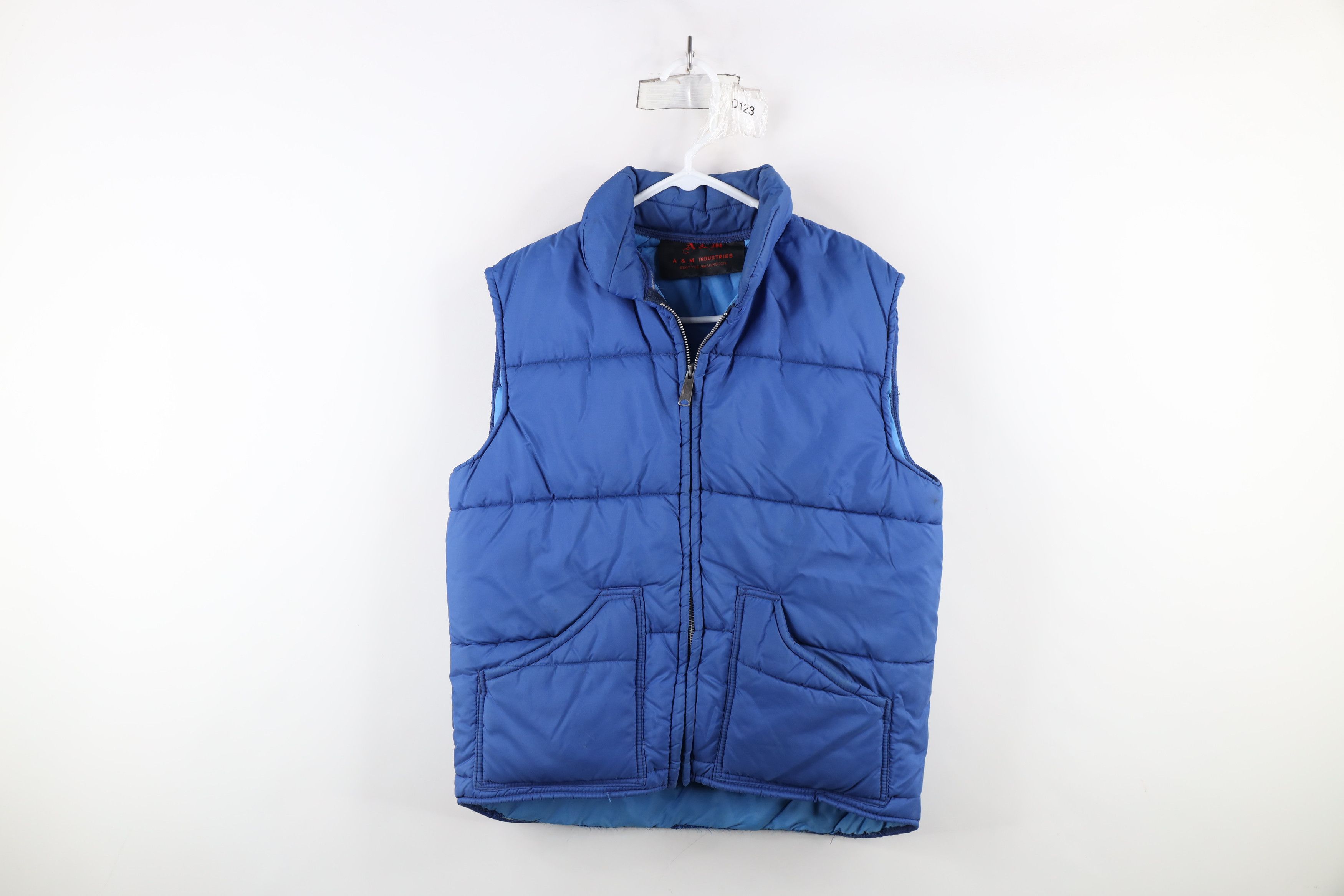 Vintage Vintage 70s Streetwear Full Zip Puffer Vest Jacket Blue USA Size US M / EU 48-50 / 2 - 1 Thumbnail