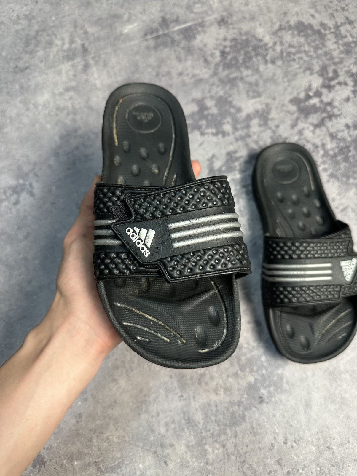 Adidas slippers Adidas Vintage Black Rare Size US 7 / EU 40 - 2 Thumbnail
