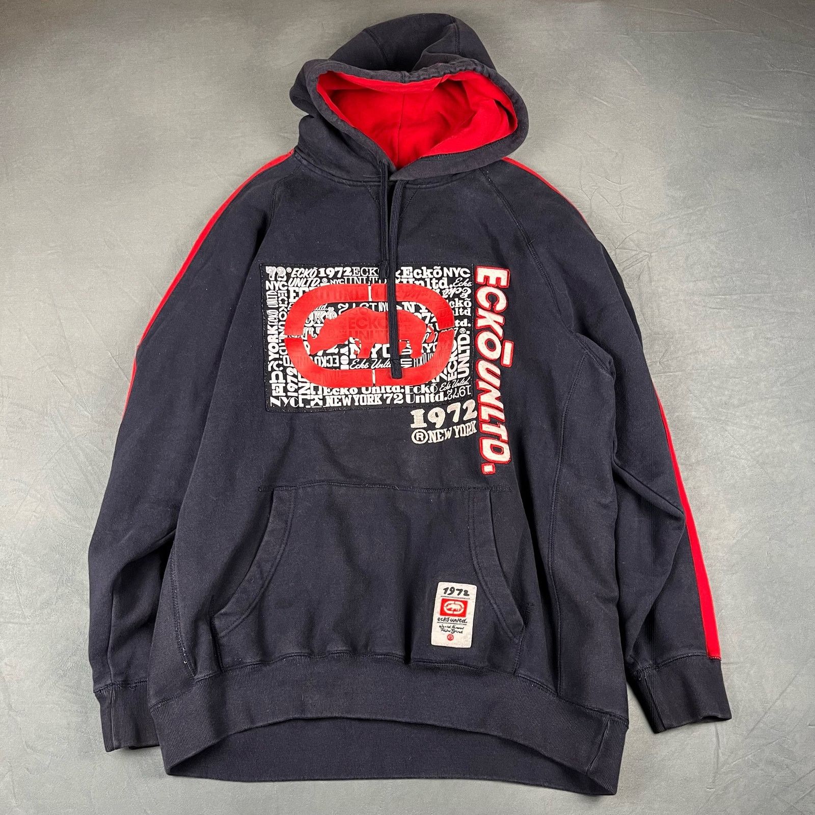 Ecko Unltd. Vintage Embroiderwd 3D Ecko Pullover Hooded Sweatshirt W-05 Size US XL / EU 56 / 4 - 1 Thumbnail