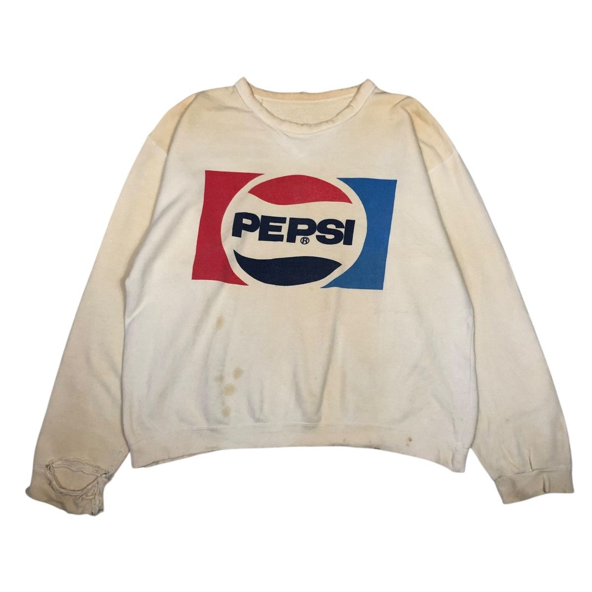 Vintage 🔥VINTAGE SWEATSHIRT CREWNECK DISTRESSED PEPSI BIG LOGO Size US L / EU 52-54 / 3 - 1 Thumbnail