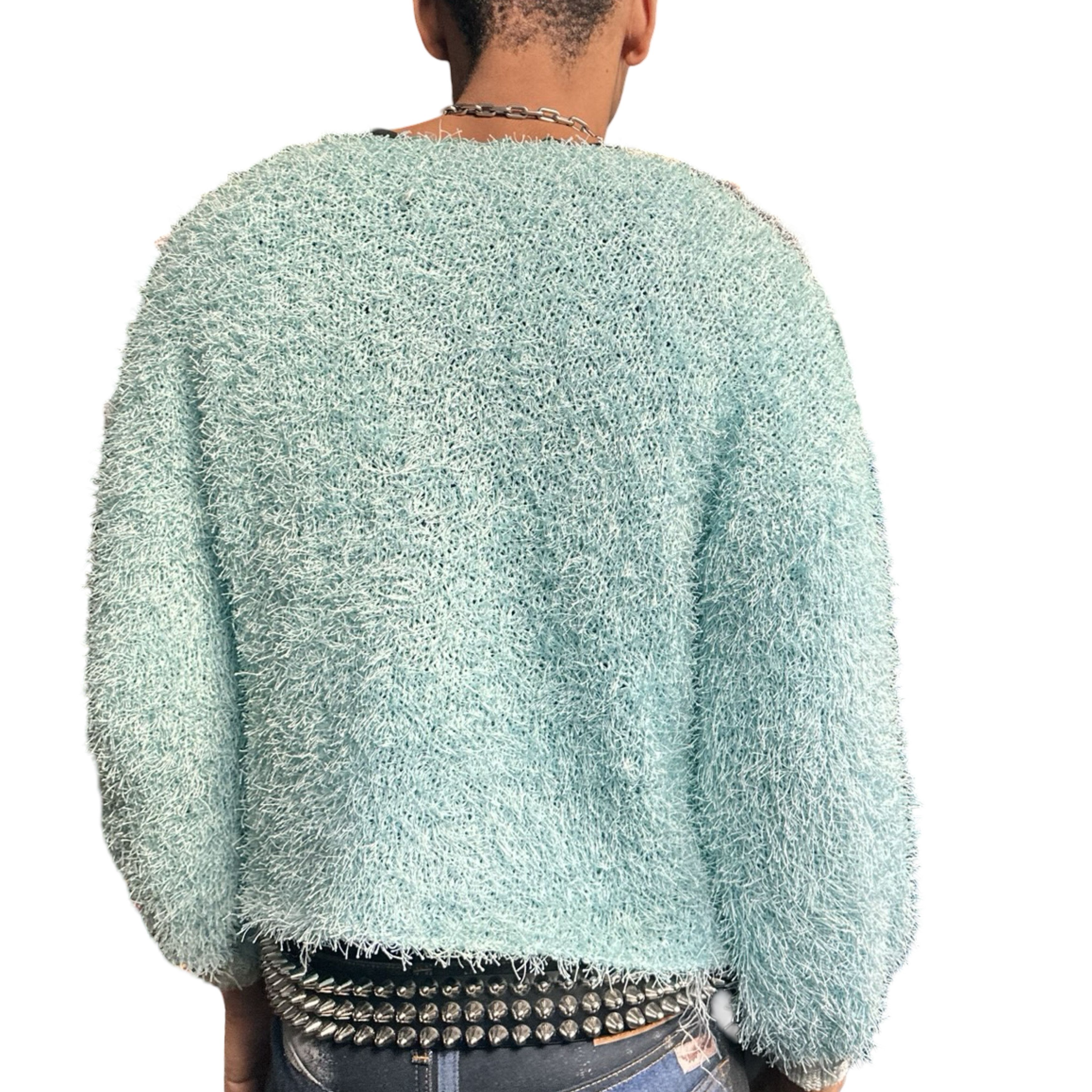 Vintage Vintage Blue & Yellow Granny Knit Retro Sweater – XL Size US XL / EU 56 / 4 - 4 Thumbnail