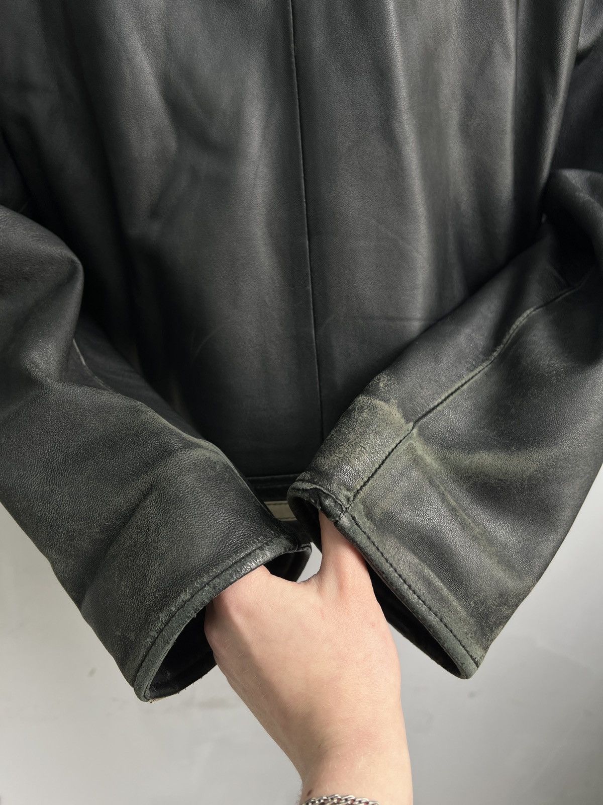 Diesel Diesel archive distressed leather y2k front logo jacket Size US L / EU 52-54 / 3 - 9 Thumbnail