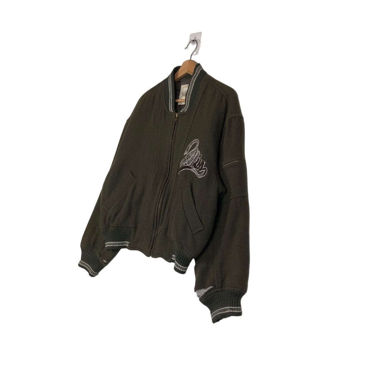 Japanese Brand 🔥VINTAGE WOOL BOMBER JACKET SCOOP SPELL OUT ISSEY MIYAKE Size US M / EU 48-50 / 2 - 4 Thumbnail