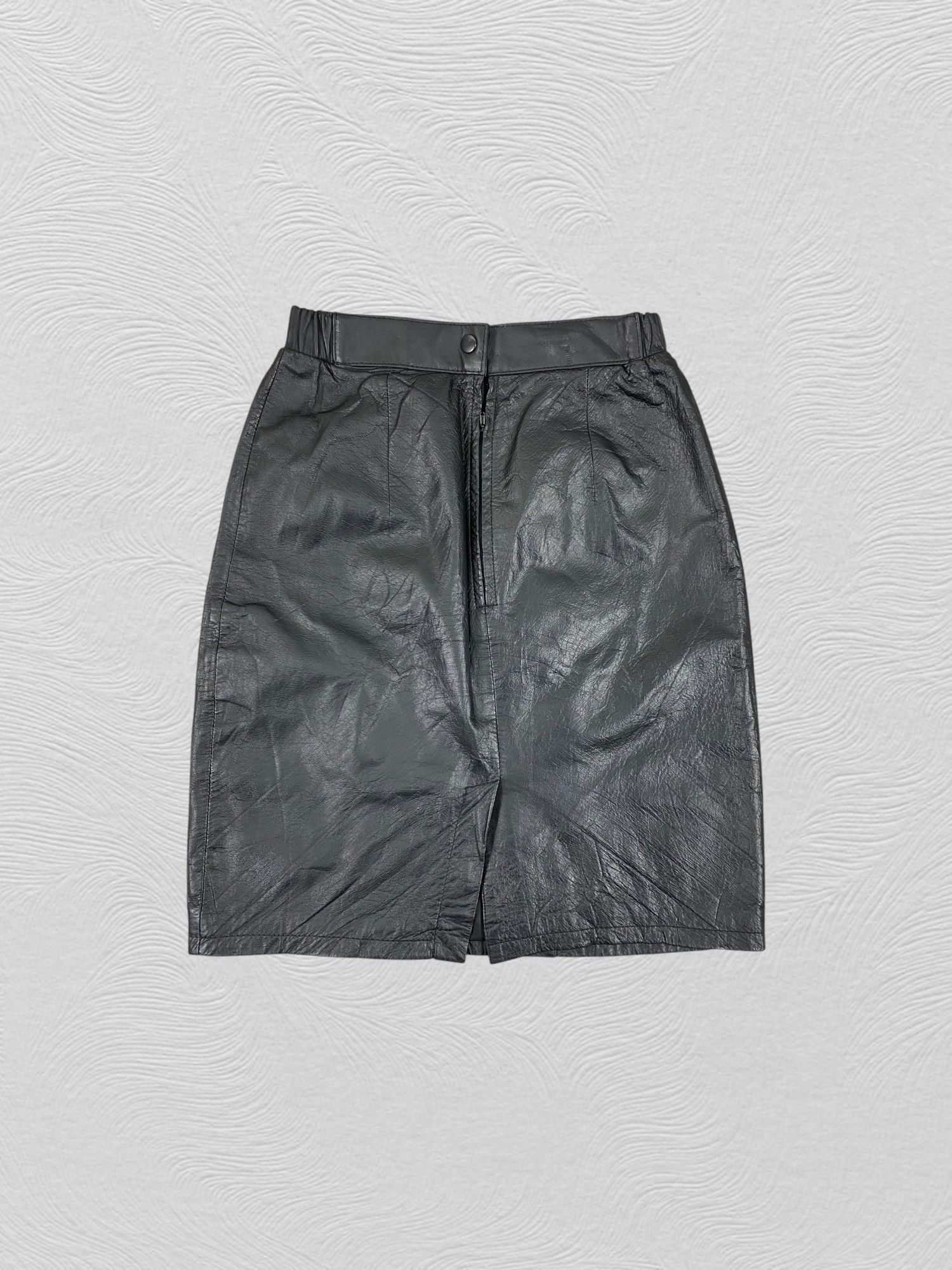 Leather Japanese Brand Black Leather Skirt Women- J417 Size 24" / US 00 / IT 34 - 2 Thumbnail