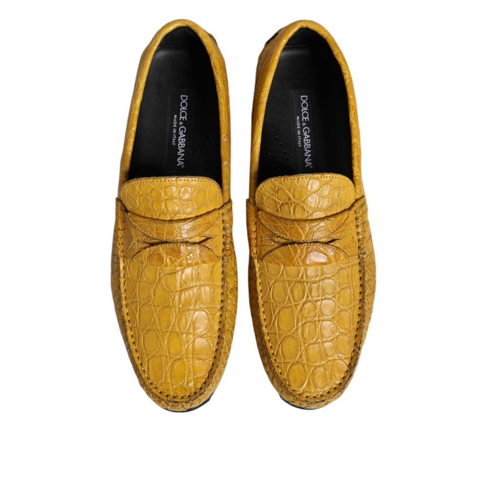 Dolce & Gabbana Dolce & Gabbana Yellow Exotic Leather Loafers Slip On Shoes Size US 8 / EU 41 - 3 Thumbnail