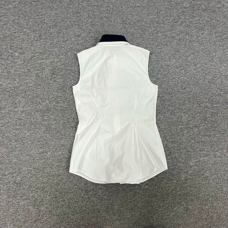 Dior Dior White Sleeveless Shirt with Logo-2506 Size S / US 4 / IT 40 - 2 Thumbnail
