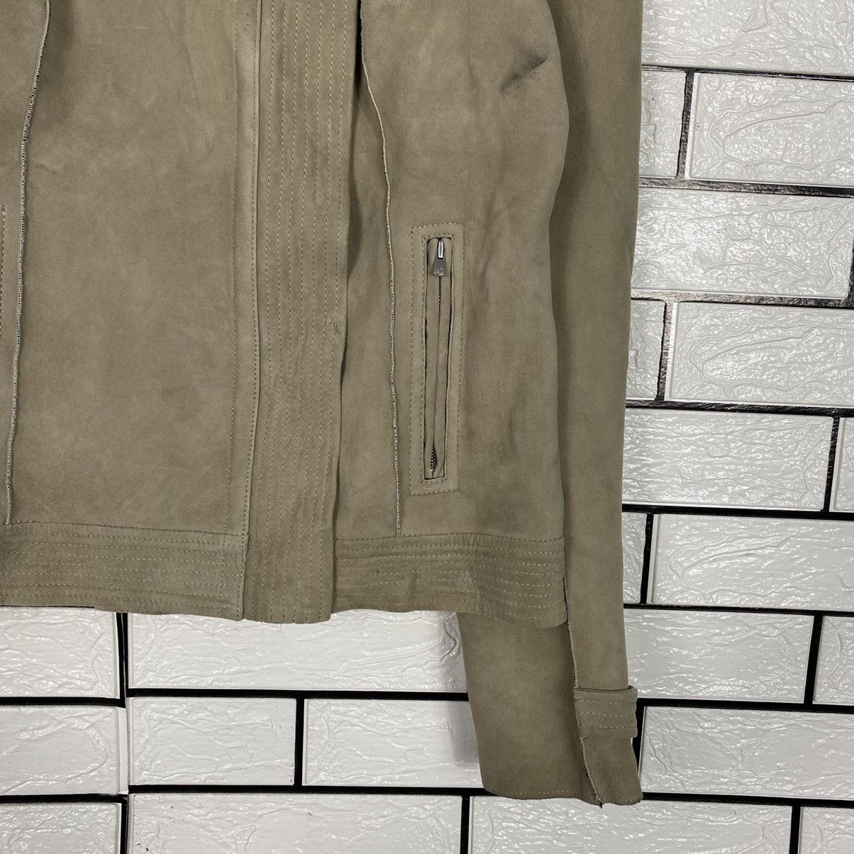 Issey Miyake 📌Cropped Biker Leather Jacket 7 Mamkind Double Collar Size US XS / EU 42 / 0 - 6 Thumbnail