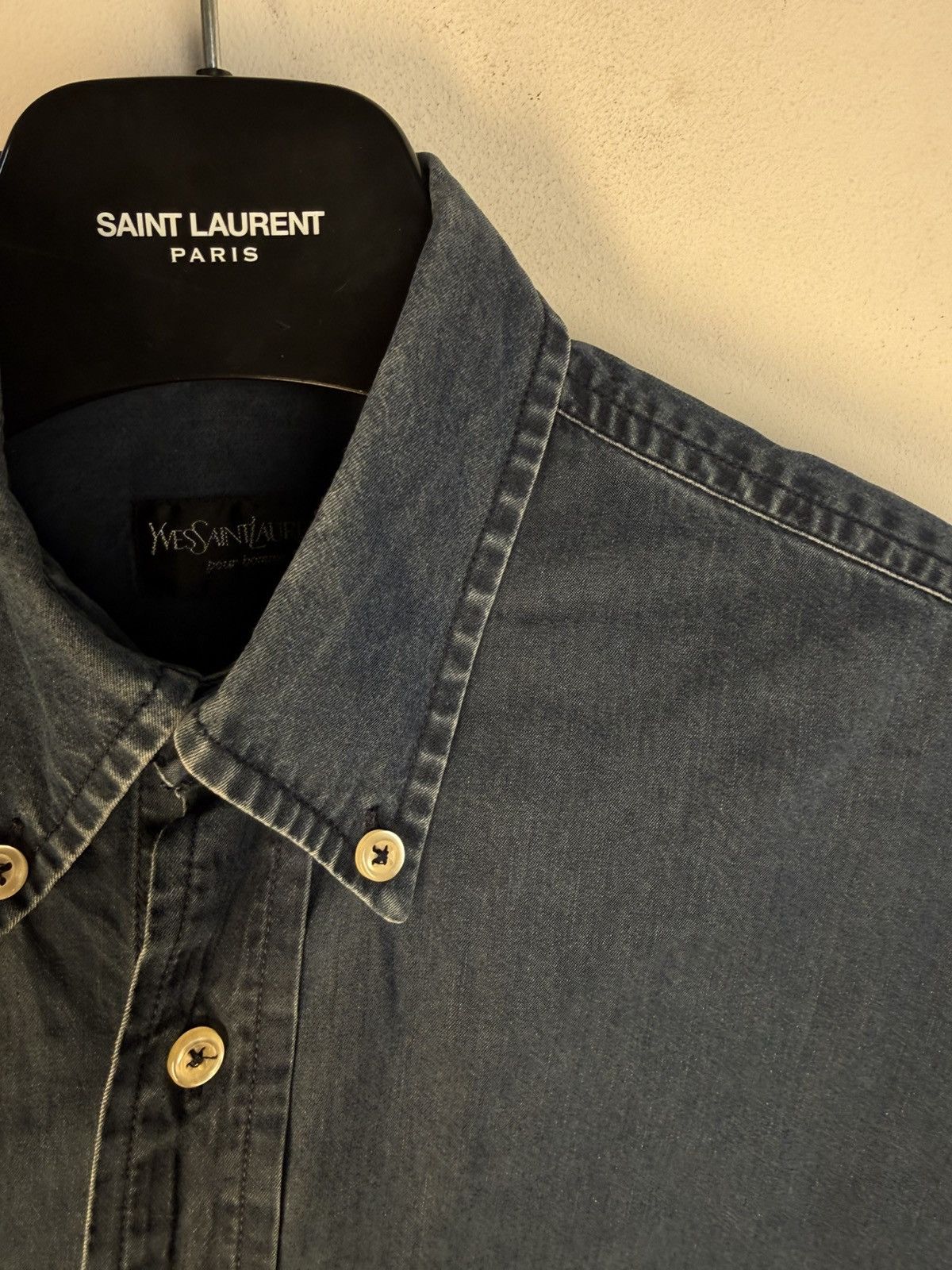 Yves Saint Laurent 90s YSL Denim Shirt Jeans Dress Overshirt Button Up Collar Size US M / EU 48-50 / 2 - 14 Thumbnail