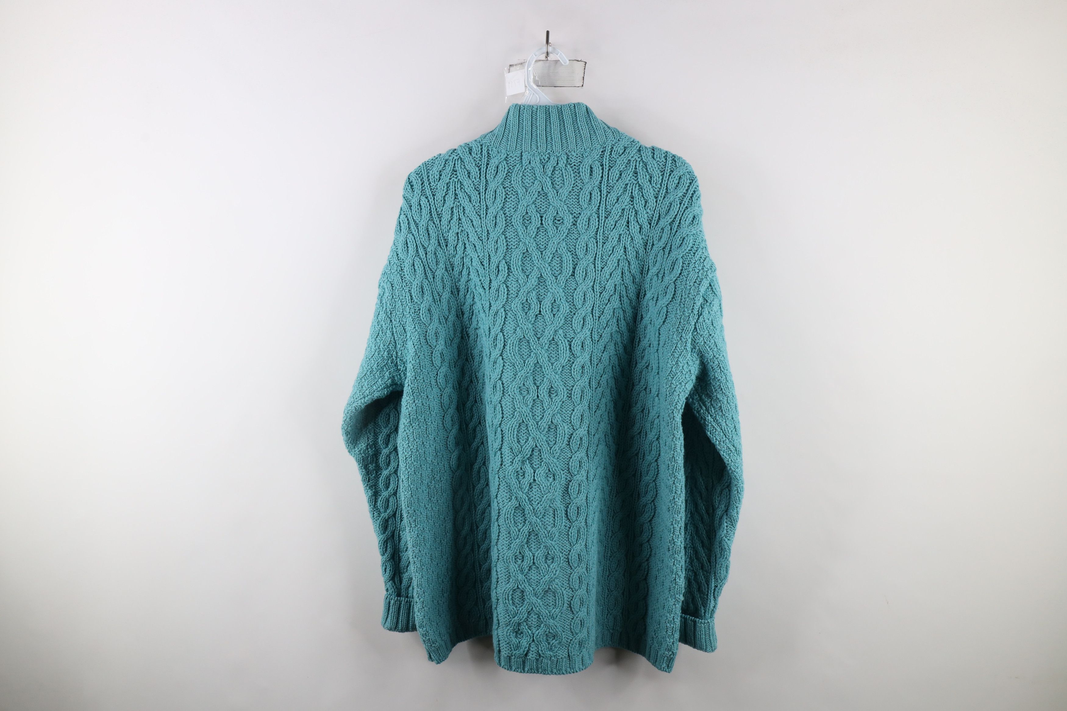 Vintage Vintage 90s Merino Wool Chunky Cable Knit Fisherman Sweater Size XL / US 12-14 / IT 48-50 - 9 Thumbnail