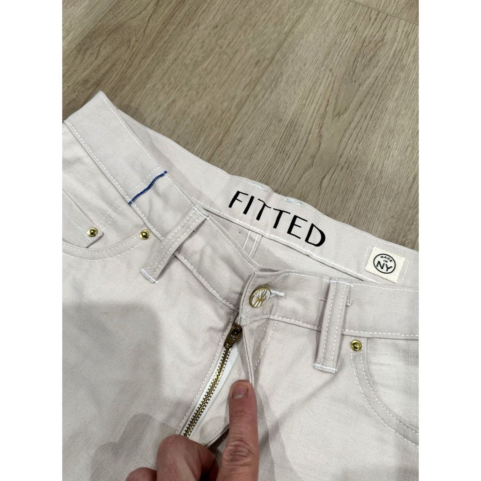 Vintage FITTED Underground Jeans Ivory 32x30 Denim Straight Mens Regular Made In NY Japanese Selvedge Size US 32 / EU 48 - 5 Thumbnail