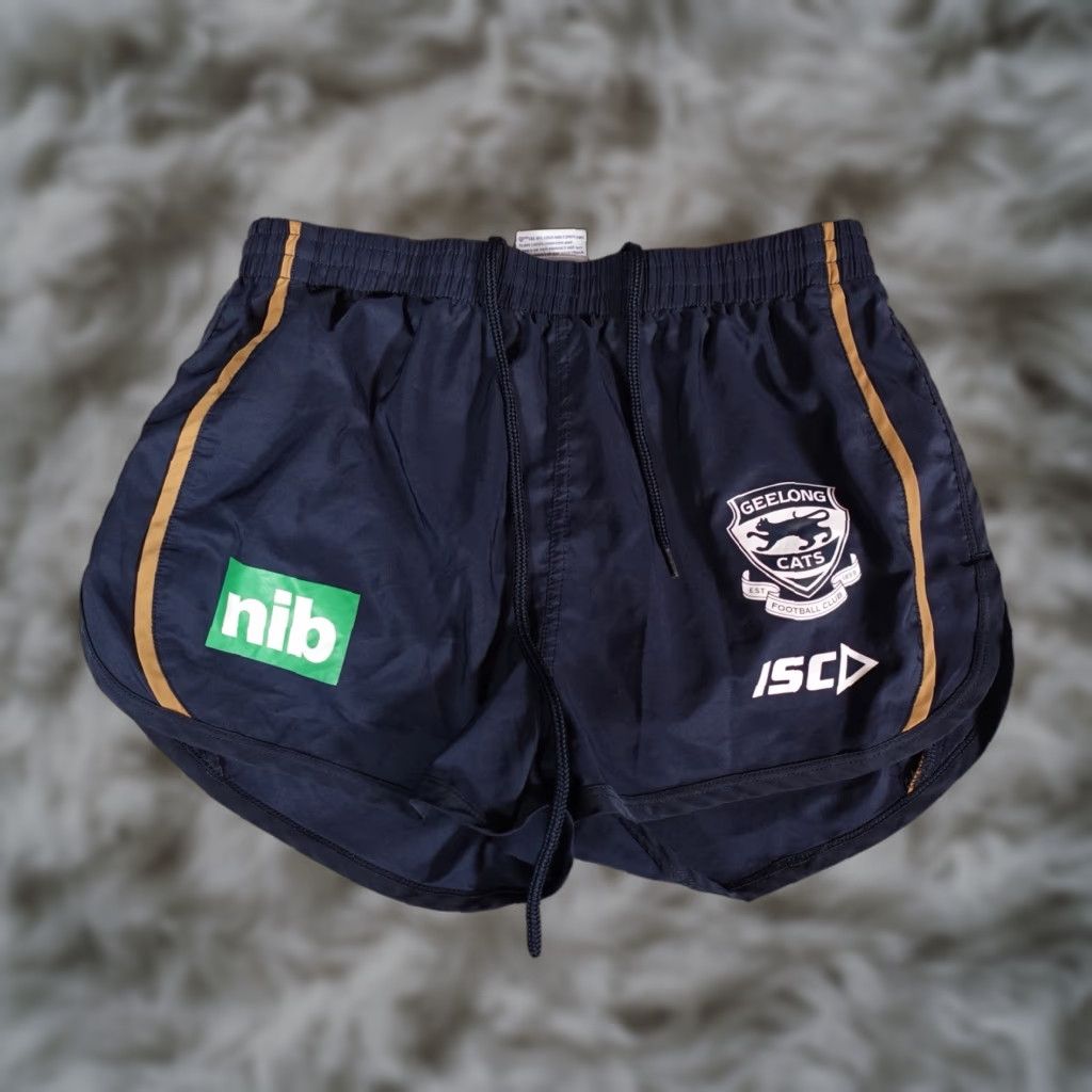 Vintage ISC Geelong Cats AFL Australia Rugby Performance Shorts Womens Large 2” Drawstring Size 36" / US 14 / IT 50 - 1 Thumbnail