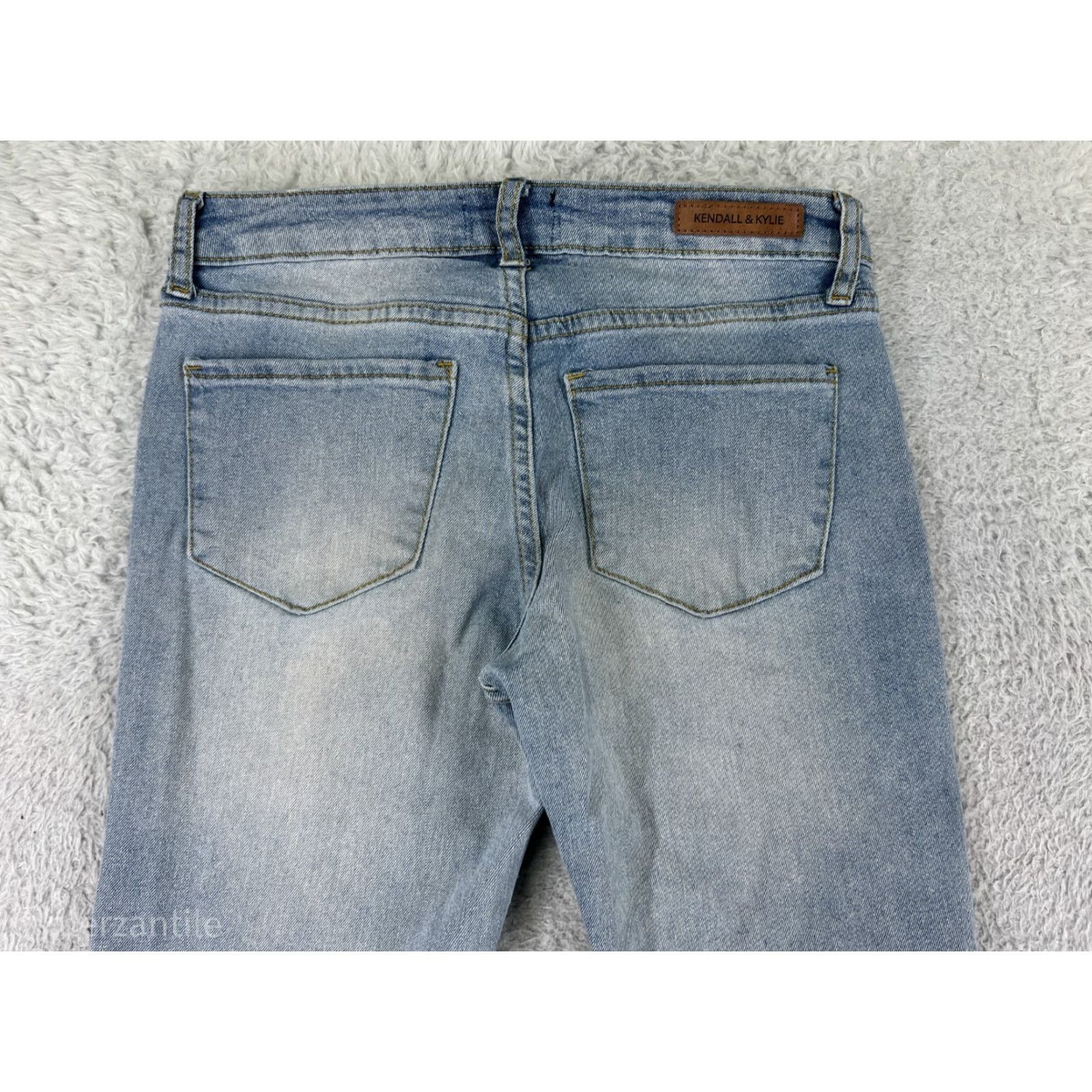 Vintage Kendall And Kylie Jeans Womens Bootcut 1 Light Blue Denim Low Rise 30 Inseam 5-Pocket Design Size 25" / US 0 / IT 36 - 3 Thumbnail