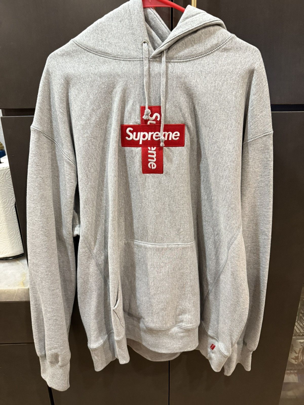 Supreme Supreme Cross Box Logo Hoodie (ash grey) | Grailed