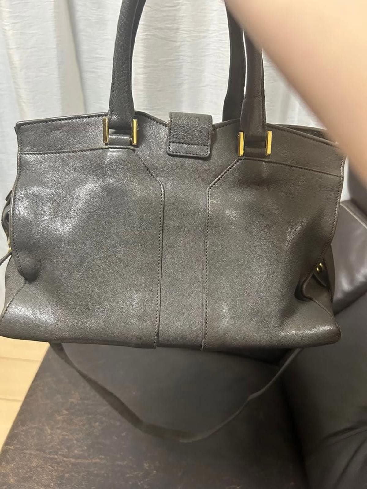 Saint Laurent Paris Saint Laurent - Classic Black Leather Tote Bag Size ONE SIZE - 7 Thumbnail