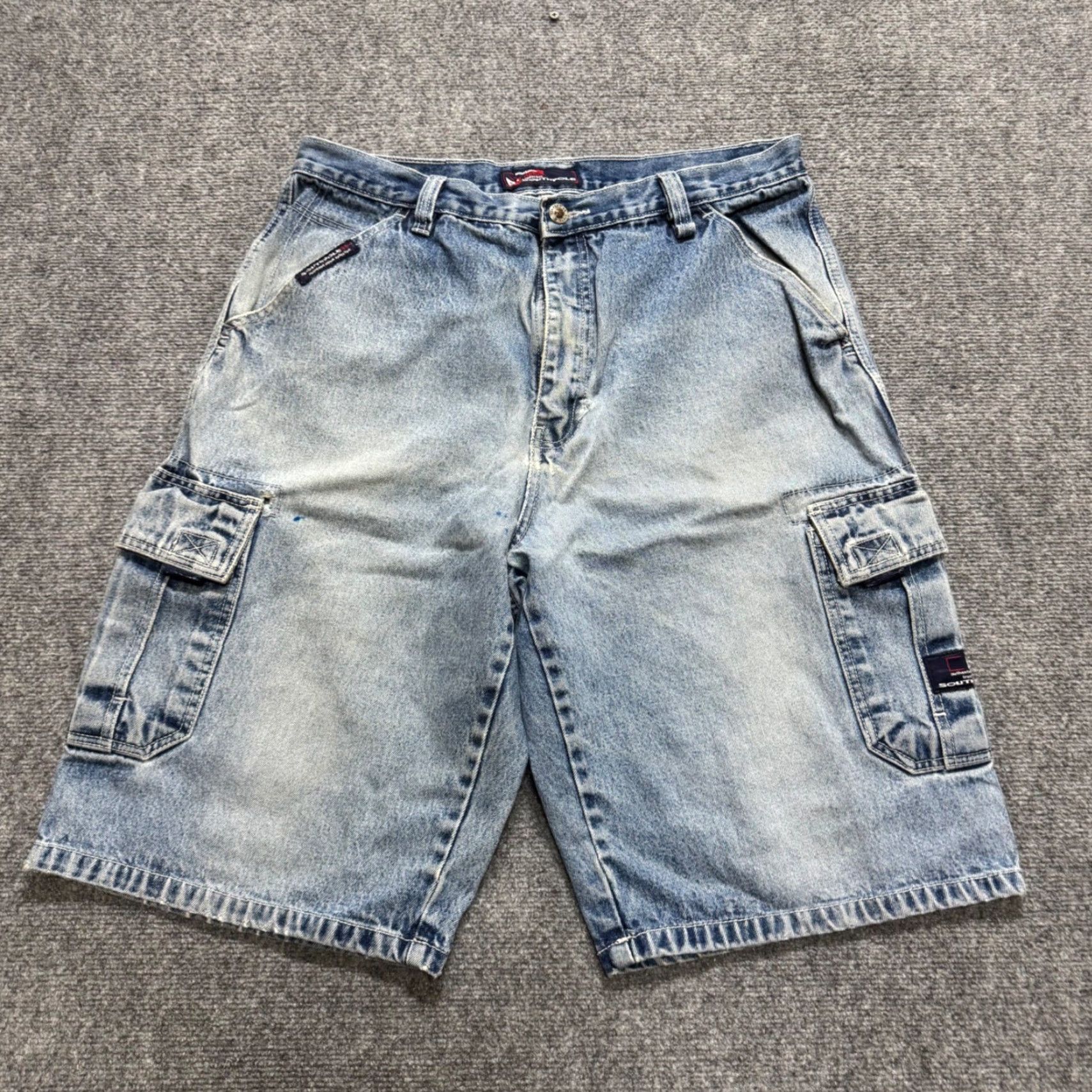 Southpole VINTAGE Southpole Baggy Jeans Short Y2K 36 Light Blue Washed Jorts Grunge Mens Size US 36 / EU 52 - 2 Thumbnail