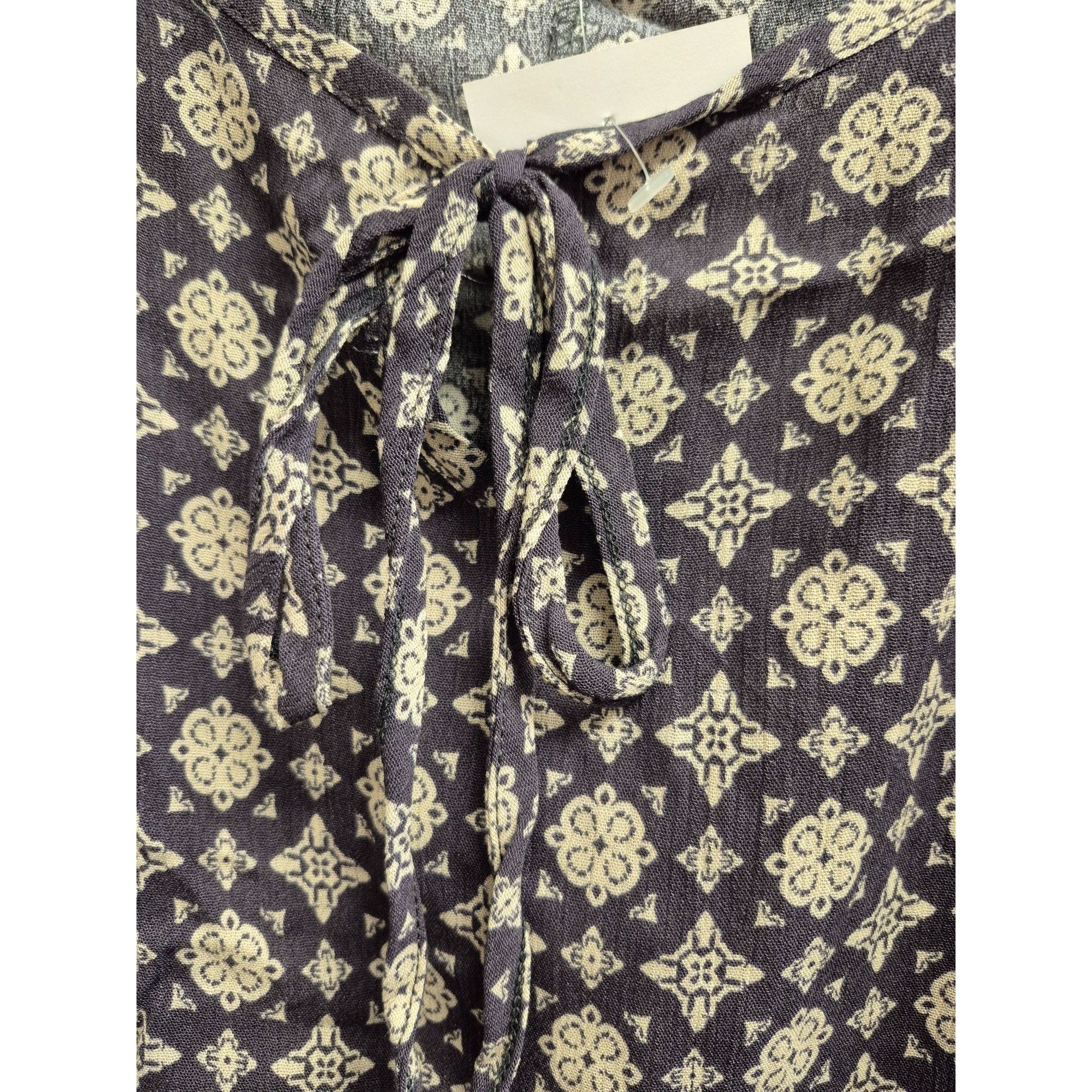 Other Jade By Jane Women's Navy & White Boho Floral Ruffle Sleeve Size M / US 6-8 / IT 42-44 - 5 Thumbnail